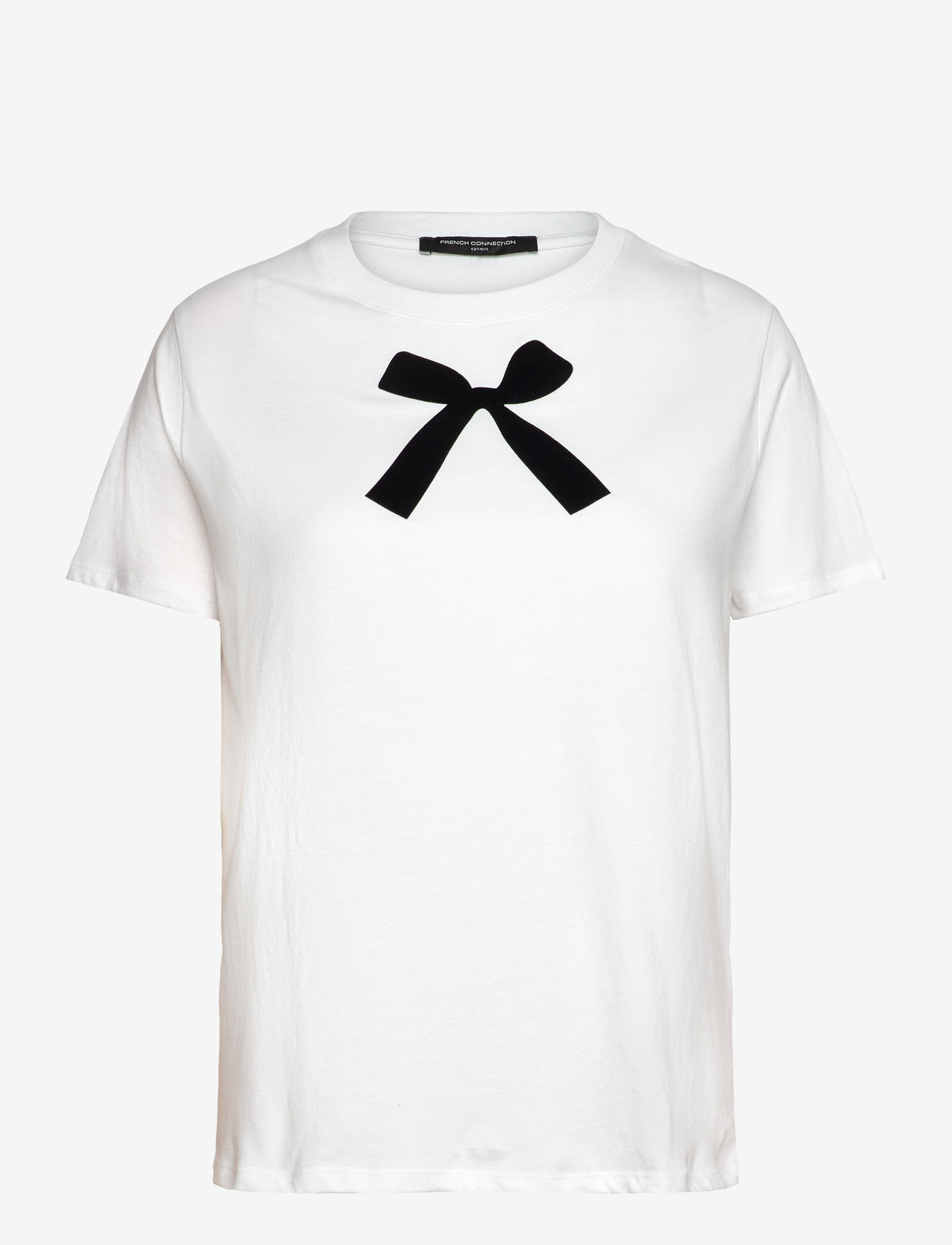 French Connection - BOW GRAPHIC SS TEE - linen white - 0