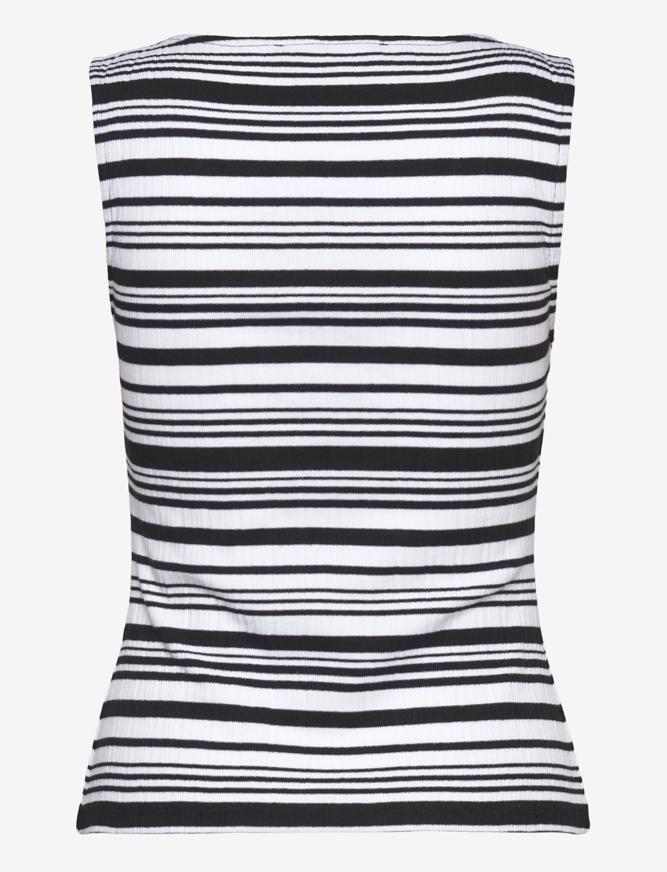 French Connection - SASIA RIB FITTED TOP - black/white - 1