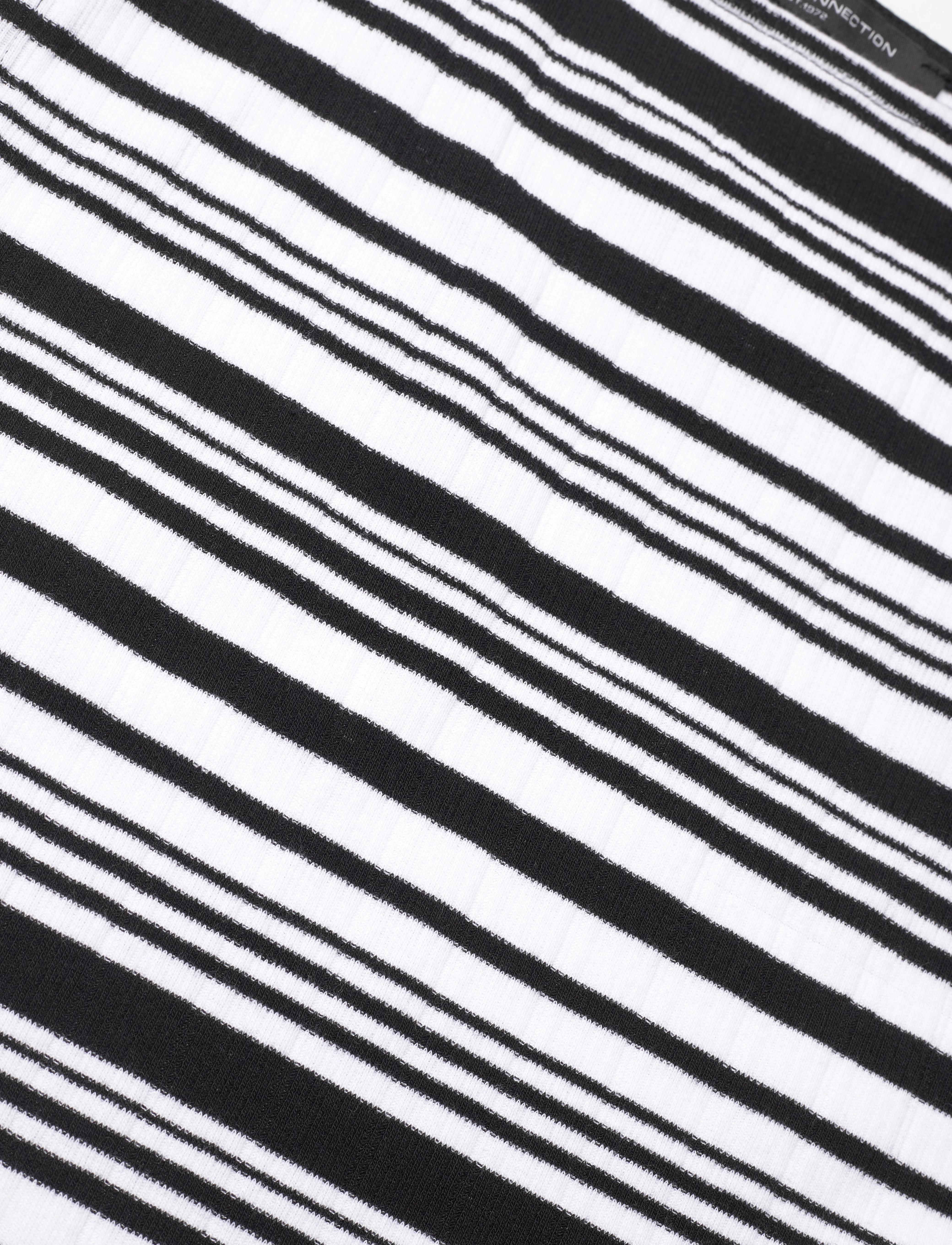 French Connection - SASIA RIB FITTED TOP - black/white - 2