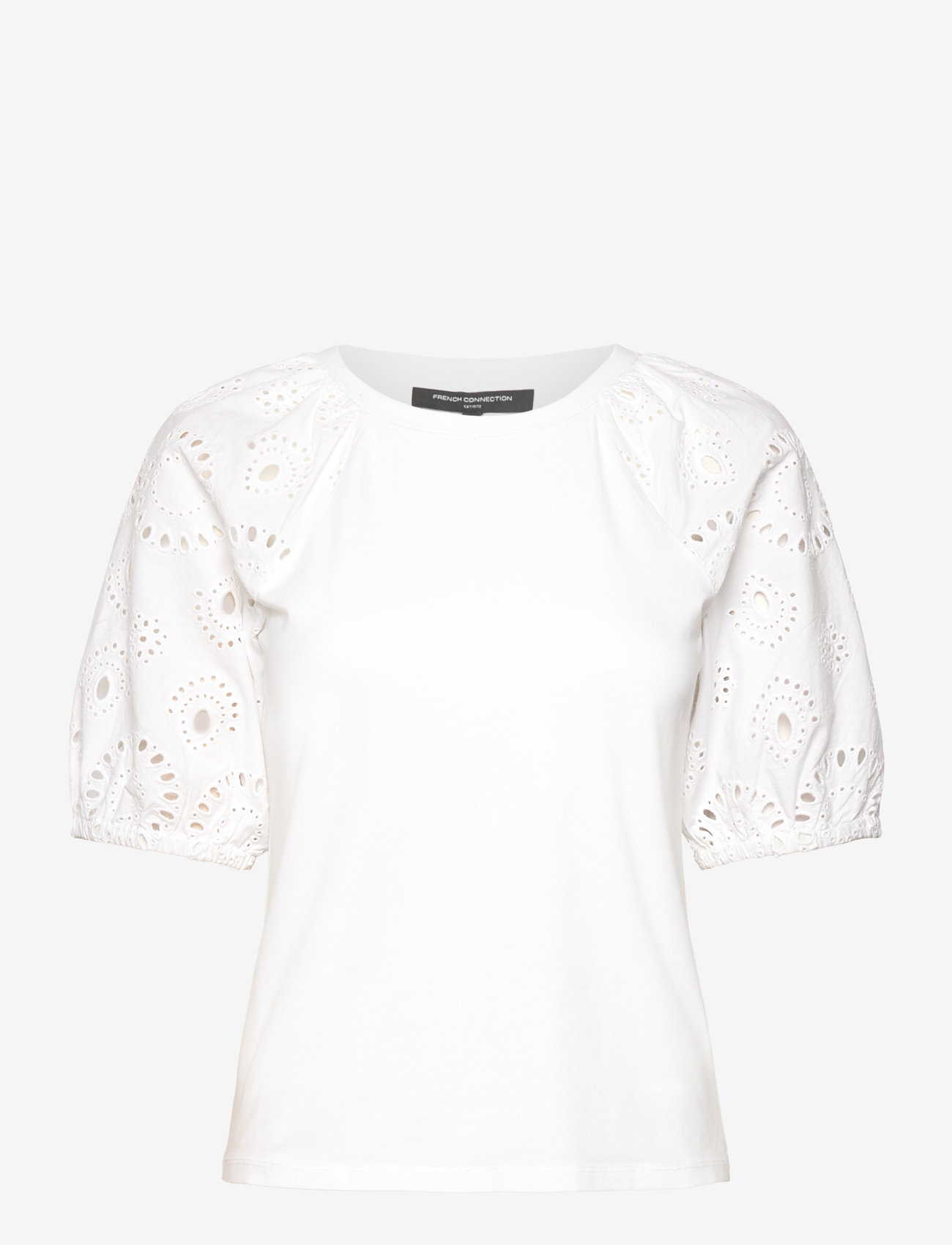 French Connection - ROSANA ANGLAISE TOP - kortärmade blusar - linen white - 1