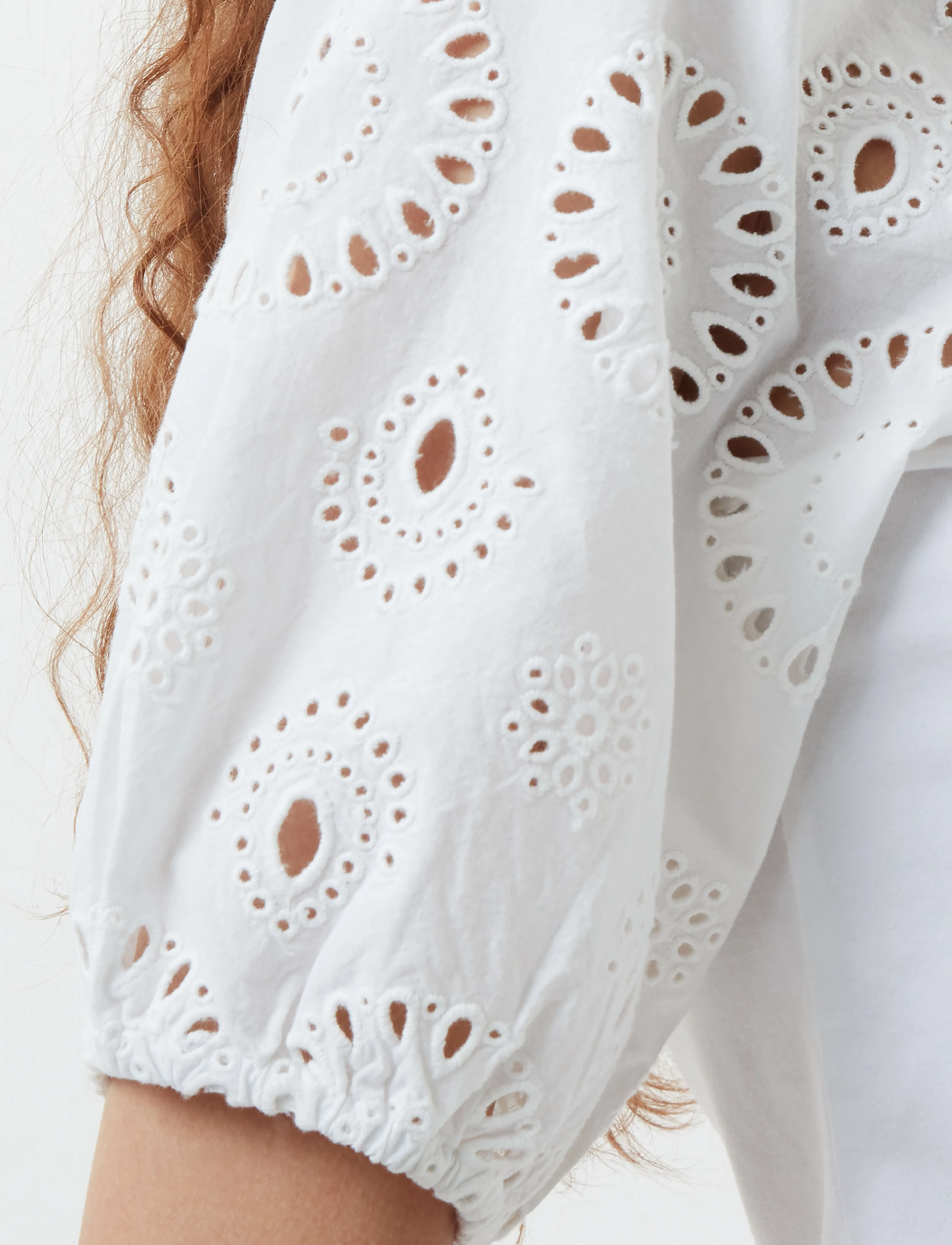 French Connection - ROSANA ANGLAISE TOP - linen white - 3