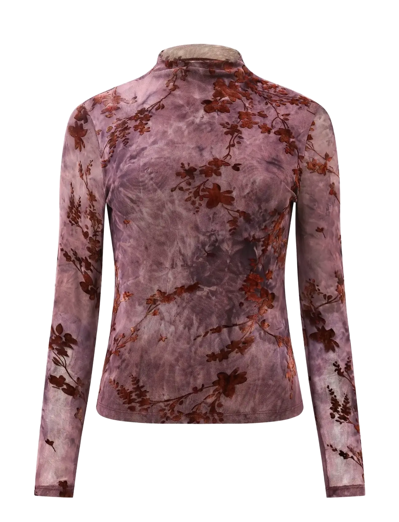 French Connection - KENNY MESH VELVET BURNOUT TOP - multi - 1