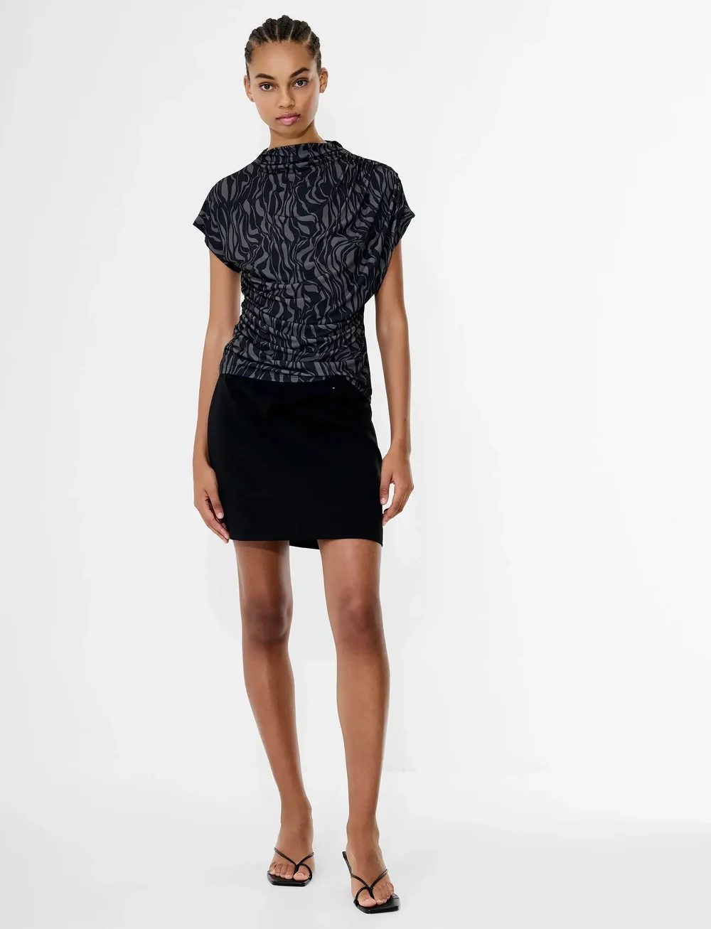 French Connection - ZARIA ZINA JERSEY TOP - t-paidat - washed khaki/blk - 0