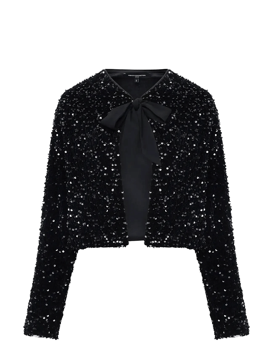 French Connection - MONET SEQUIN TIE CARDIGAN - lühikesed pintsakud - blackout - 1