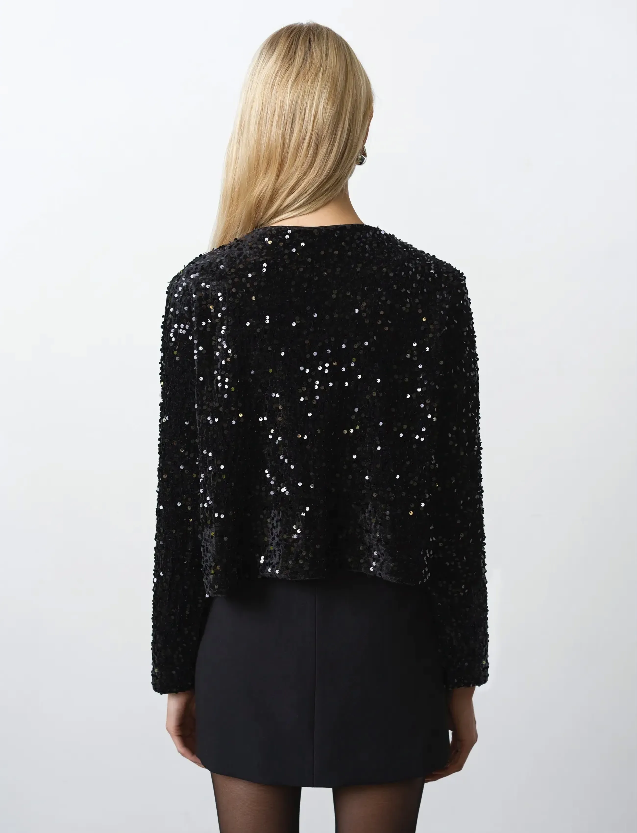 French Connection - MONET SEQUIN TIE CARDIGAN - lühikesed pintsakud - blackout - 4