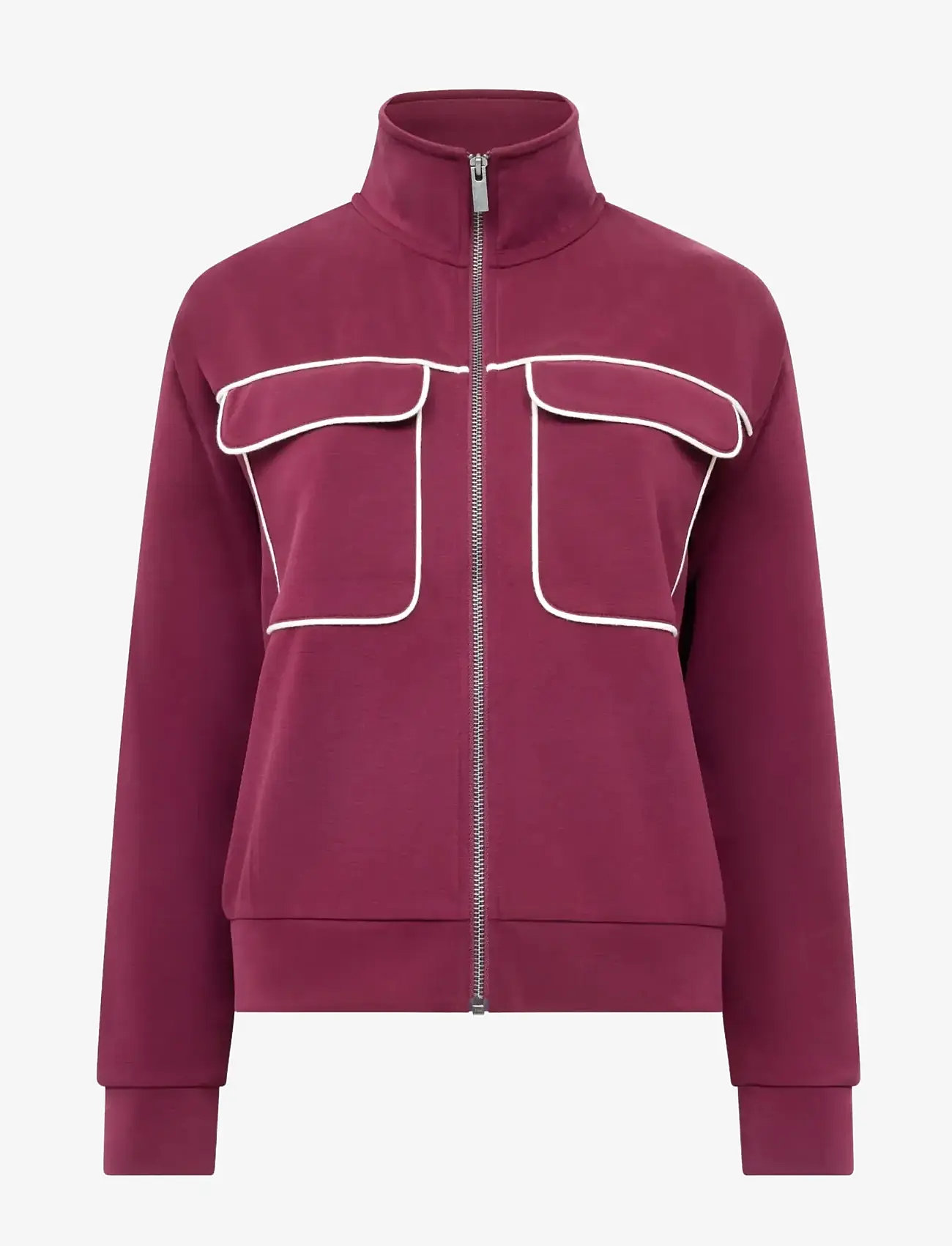 French Connection - WREN JERSEY ZIP UP L/S SWEAT - spordijakid - berry red - 1