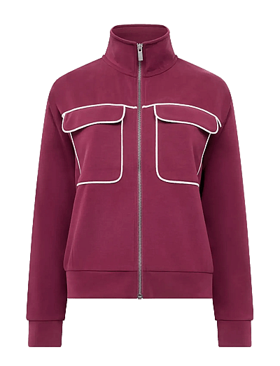French Connection WREN JERSEY ZIP UP L/S SWEAT - French Connection - BERRY RED / burgundy