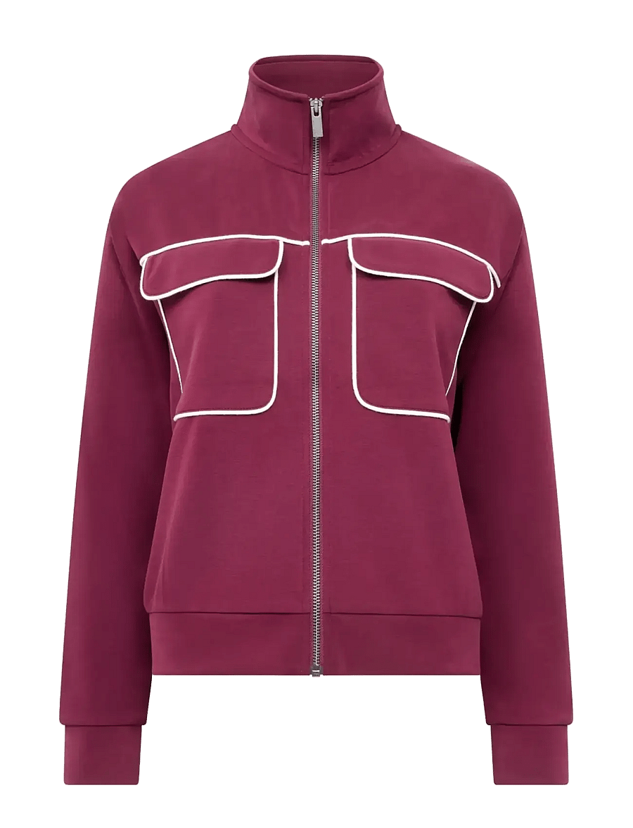 French Connection - WREN JERSEY ZIP UP L/S SWEAT - trainingsjacken - berry red - 1