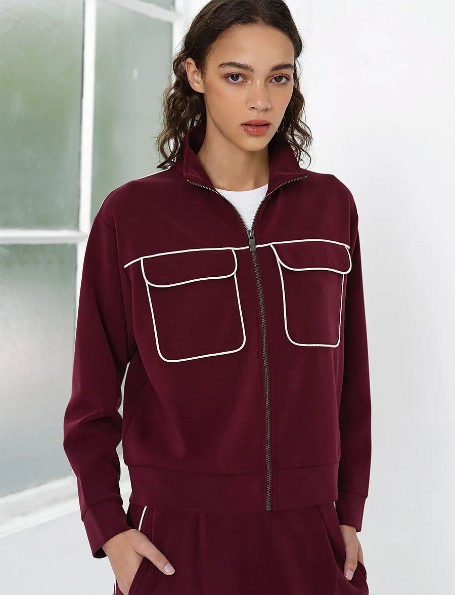 French Connection - WREN JERSEY ZIP UP L/S SWEAT - trainingsjacken - berry red - 0