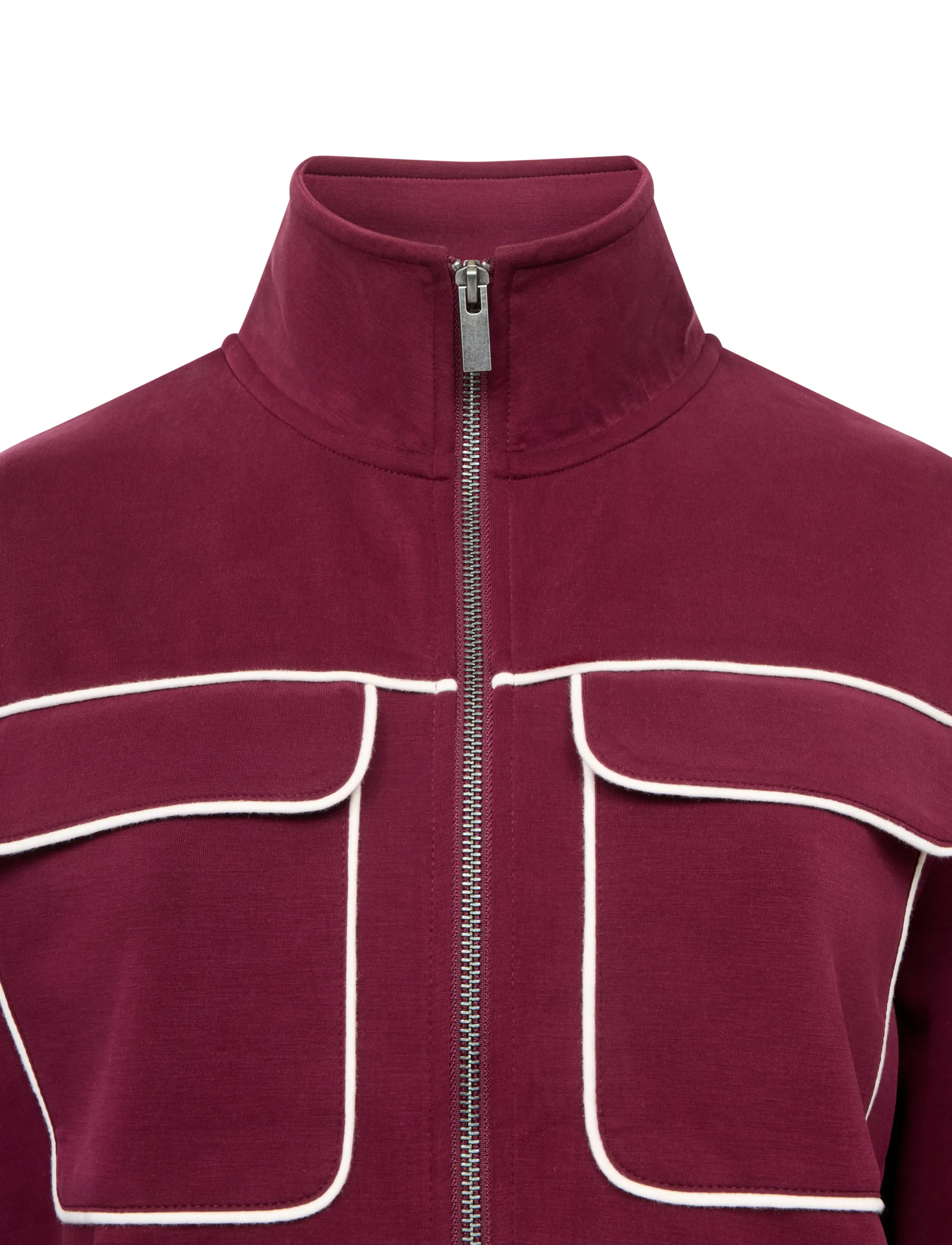 French Connection - WREN JERSEY ZIP UP L/S SWEAT - spordijakid - berry red - 5