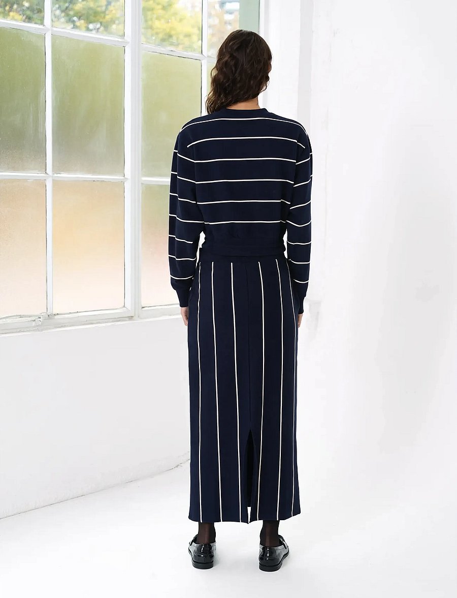 French Connection - SUNDAY SWEAT STRIPED D/S TOP - vardagsstil - navy/porcelain strip - 3