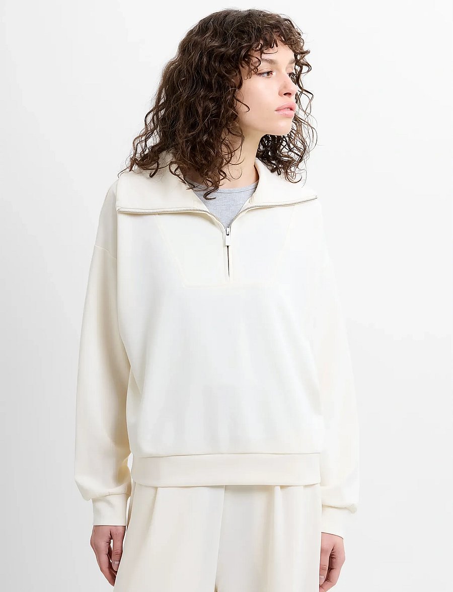 French Connection - WREN HALF ZIP SWEATSHIRT - sweatshirts - porcelain cream - 2