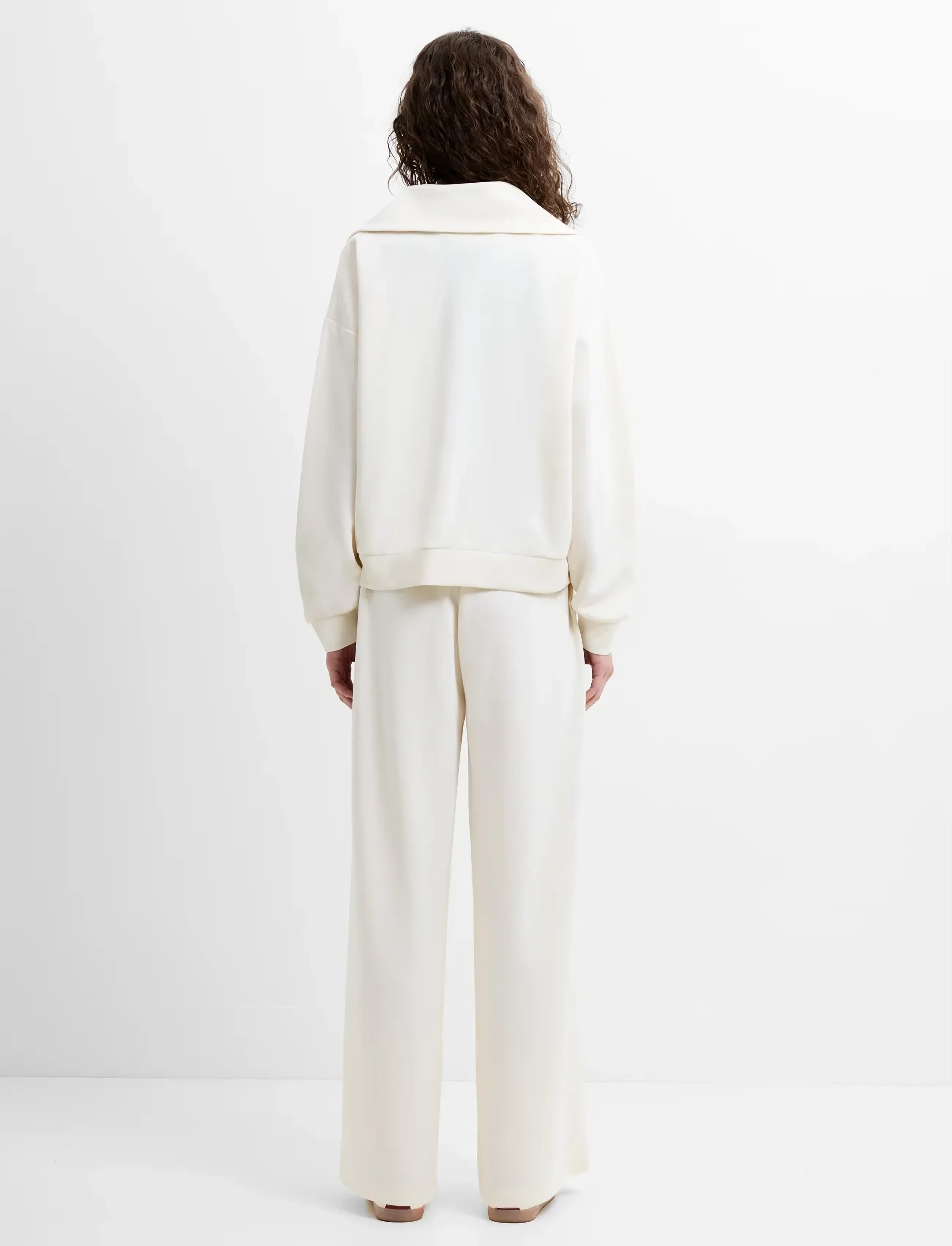 French Connection - WREN HALF ZIP SWEATSHIRT - sweatshirts & hættetrøjer - porcelain cream - 3