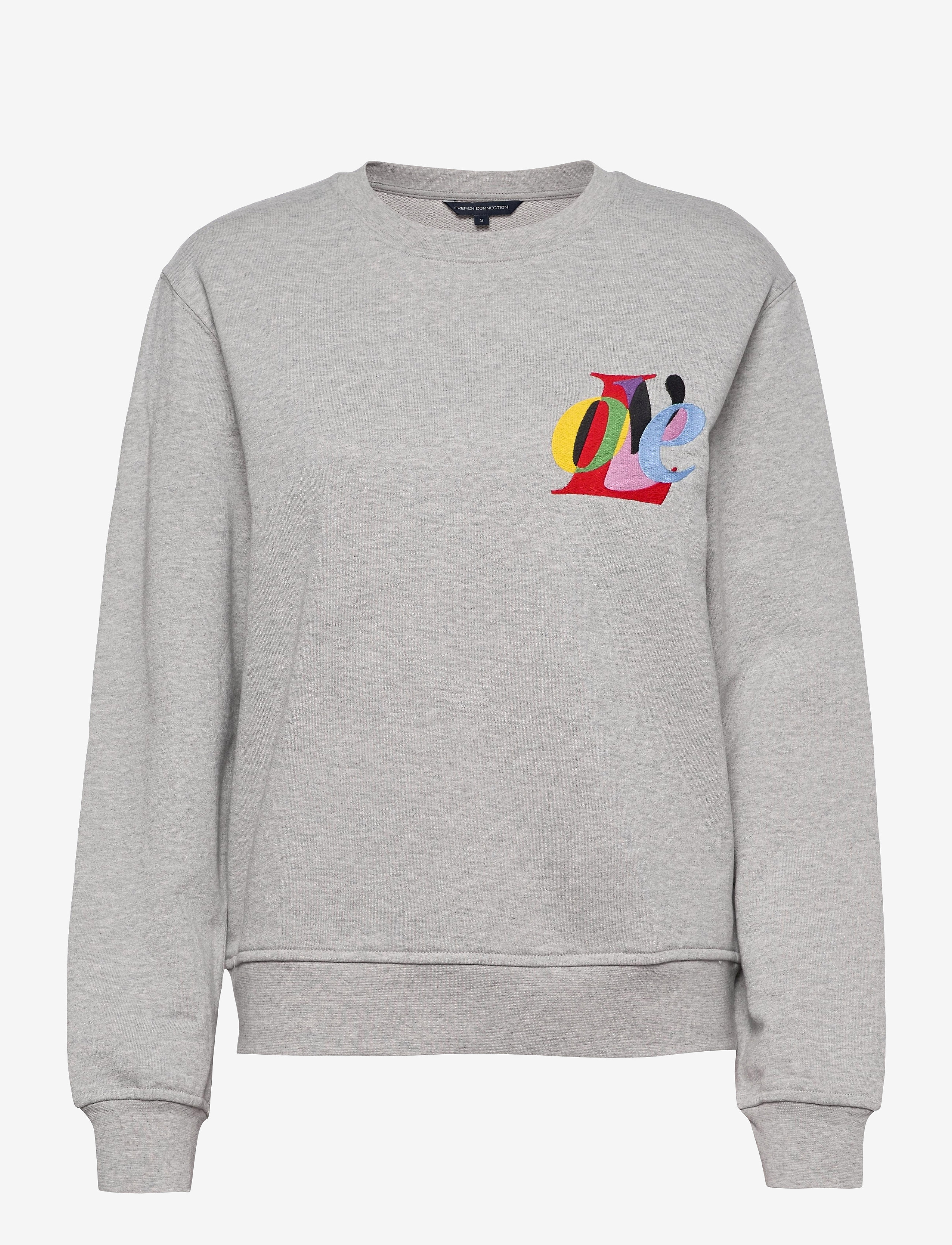 French Connection - LOVE GRAPHIC CREW NECK SWEAT - light grey mel - 1