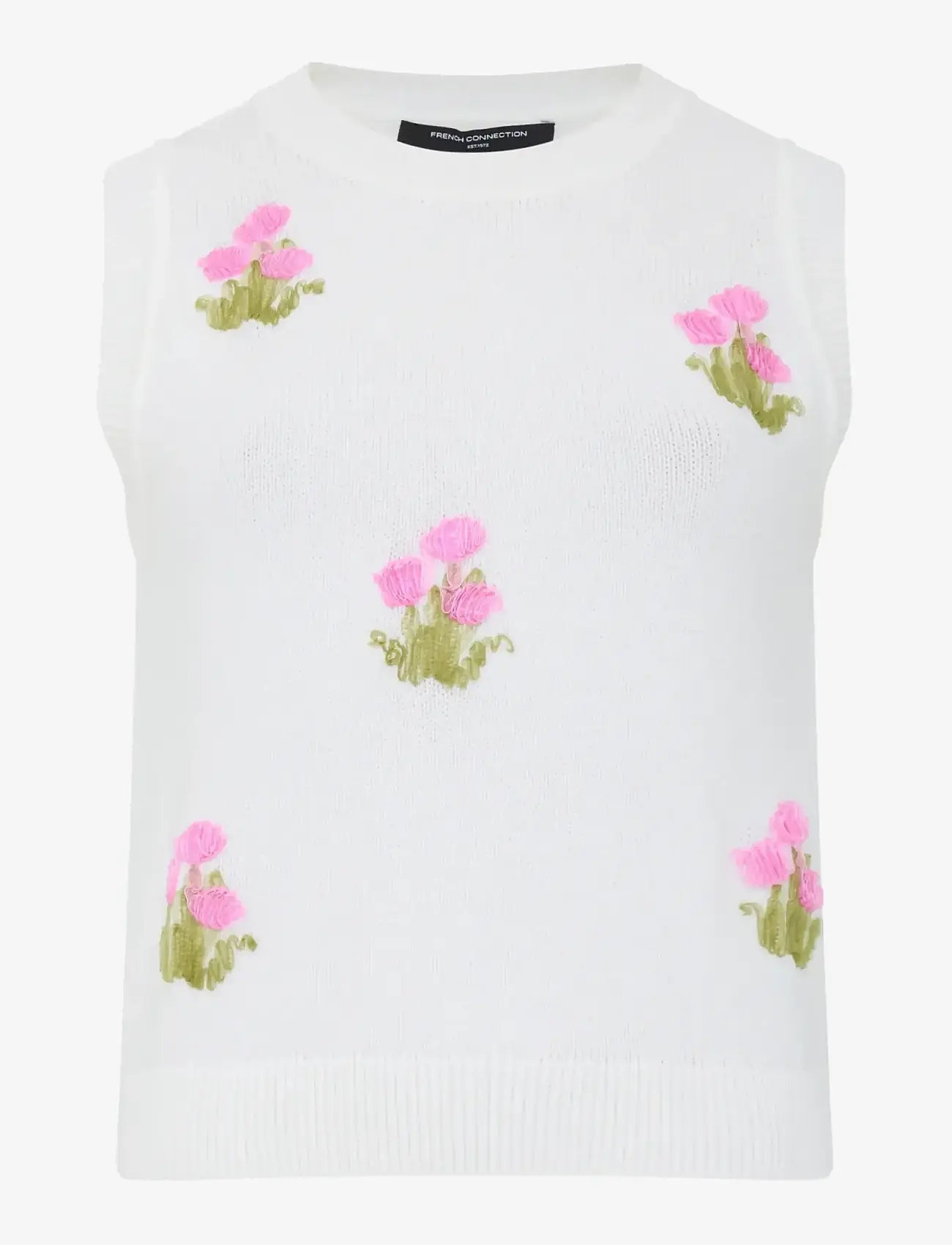 French Connection - JUNIE FLORAL APPLIQUE VEST - strikveste - porcelain crm/french - 1