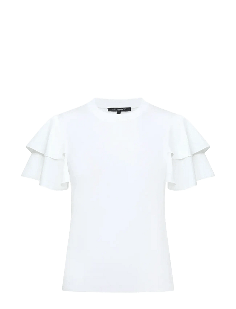 French Connection - AYLAA KRISTA MIX SLEEVE TOP - t-shirts - linen white - 1