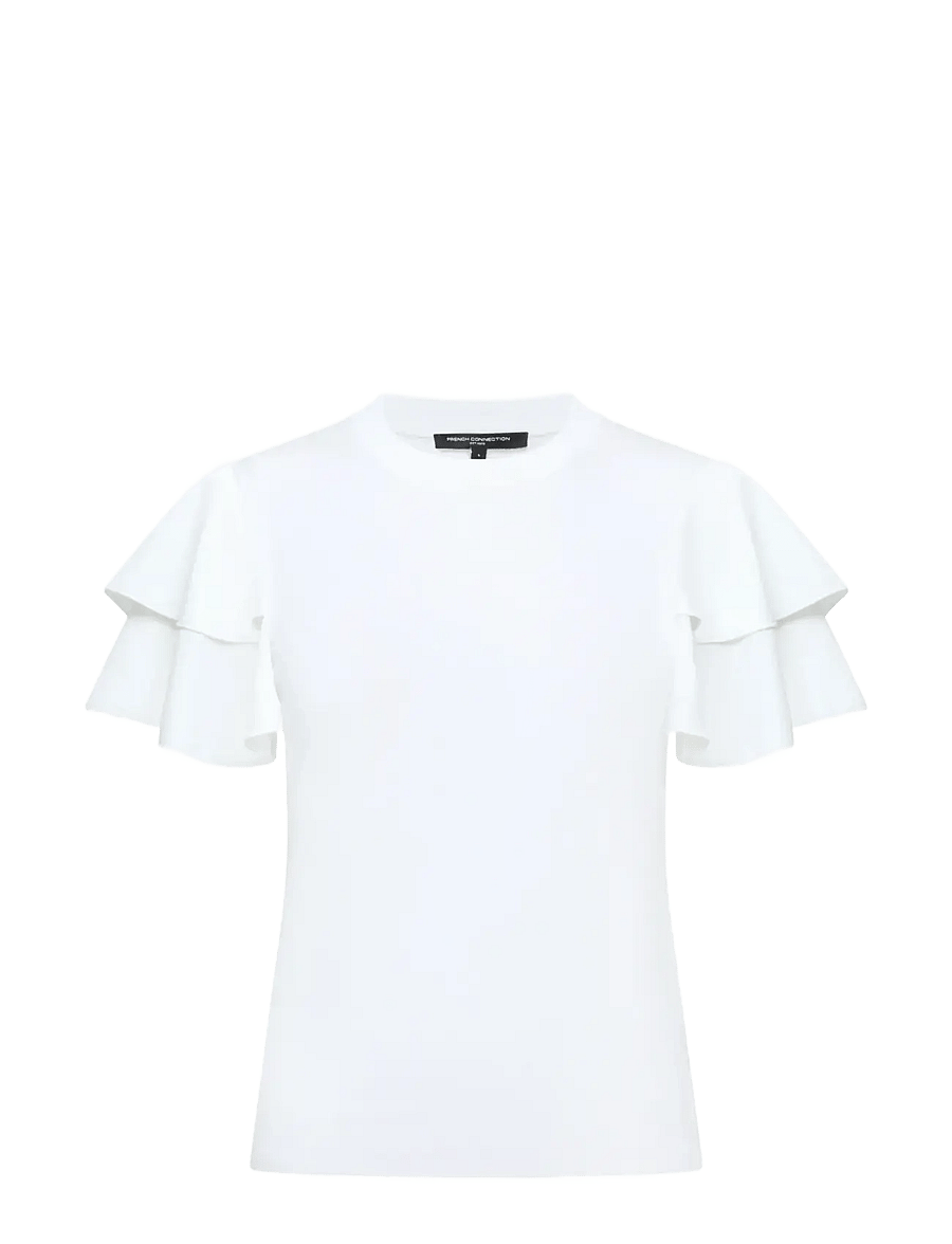French Connection - AYLAA KRISTA MIX SLEEVE TOP - t-shirts - linen white - 1