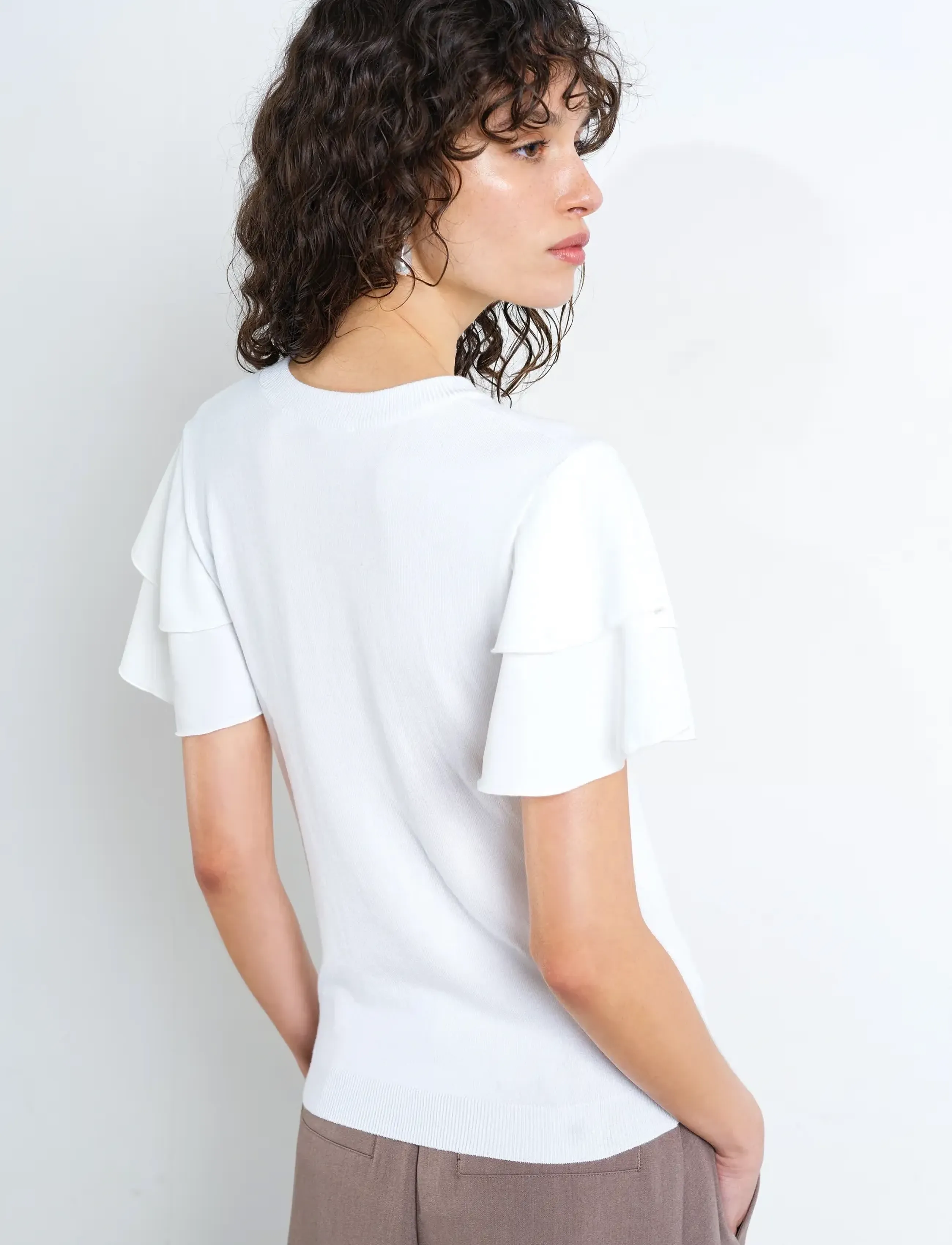 French Connection - AYLAA KRISTA MIX SLEEVE TOP - t-särgid - linen white - 3