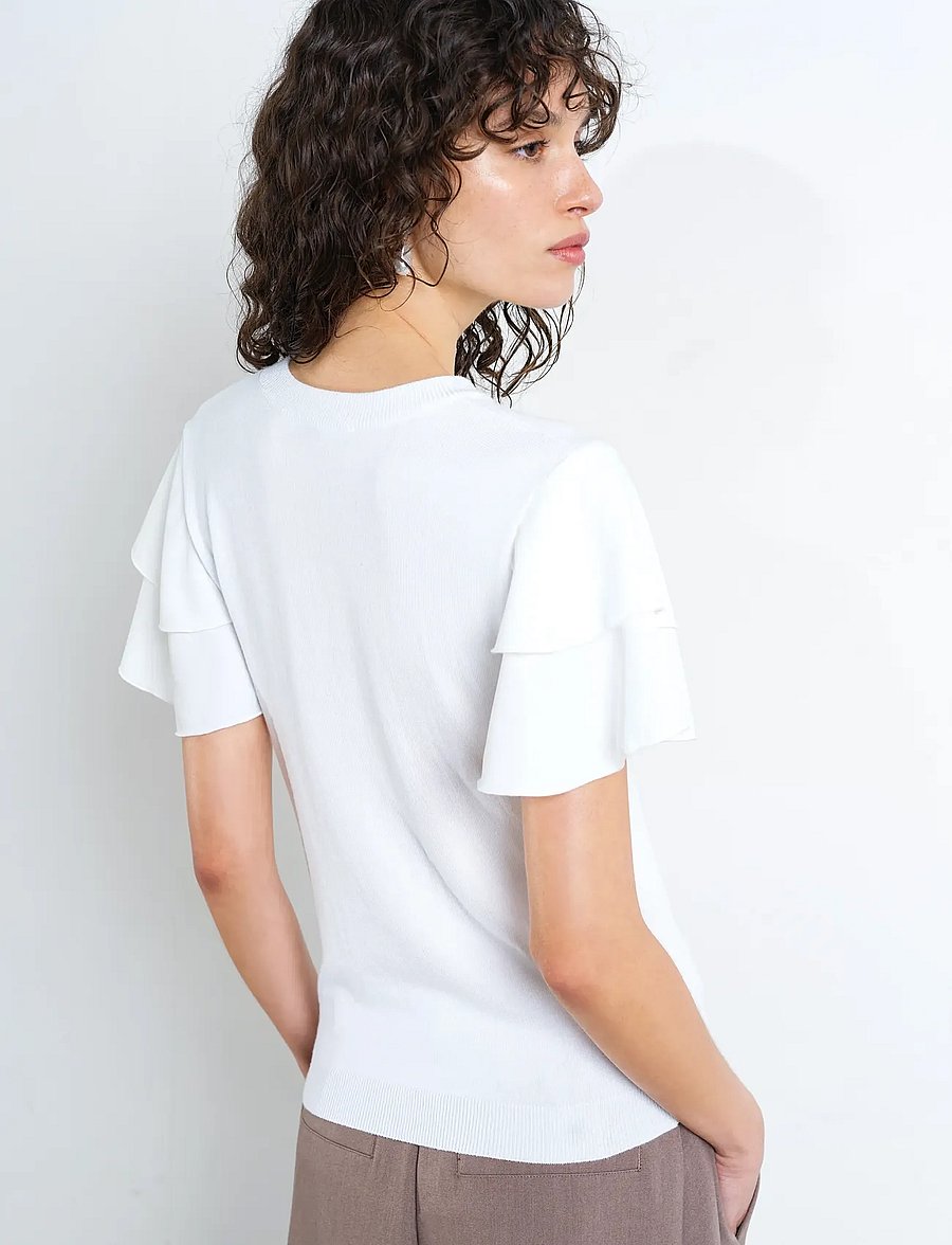 French Connection - AYLAA KRISTA MIX SLEEVE TOP - t-shirts - linen white - 3