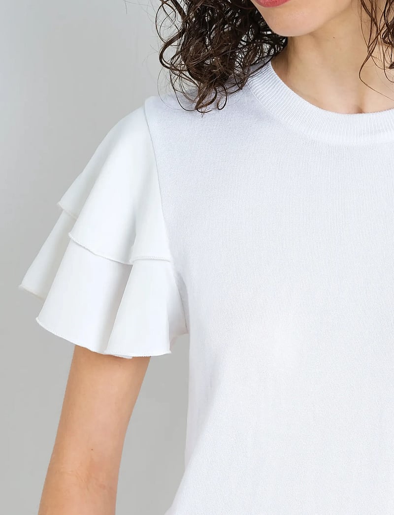 French Connection - AYLAA KRISTA MIX SLEEVE TOP - t-shirts - linen white - 4