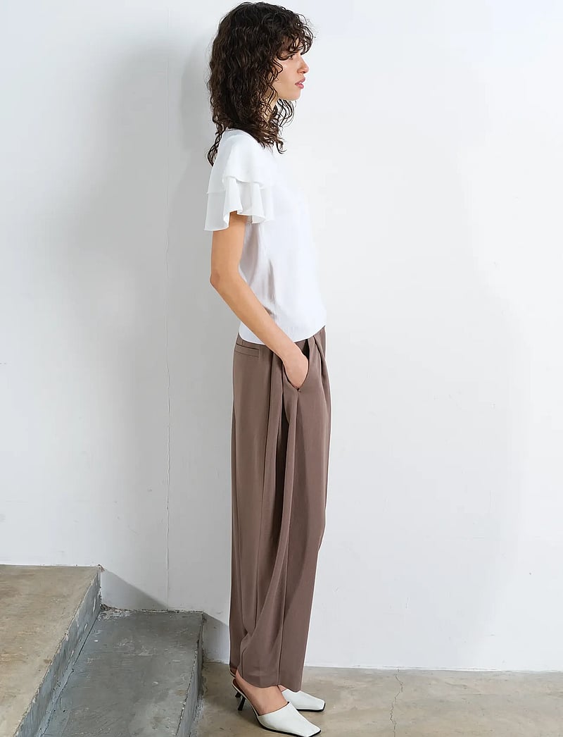 French Connection - AYLAA KRISTA MIX SLEEVE TOP - t-shirts - linen white - 5