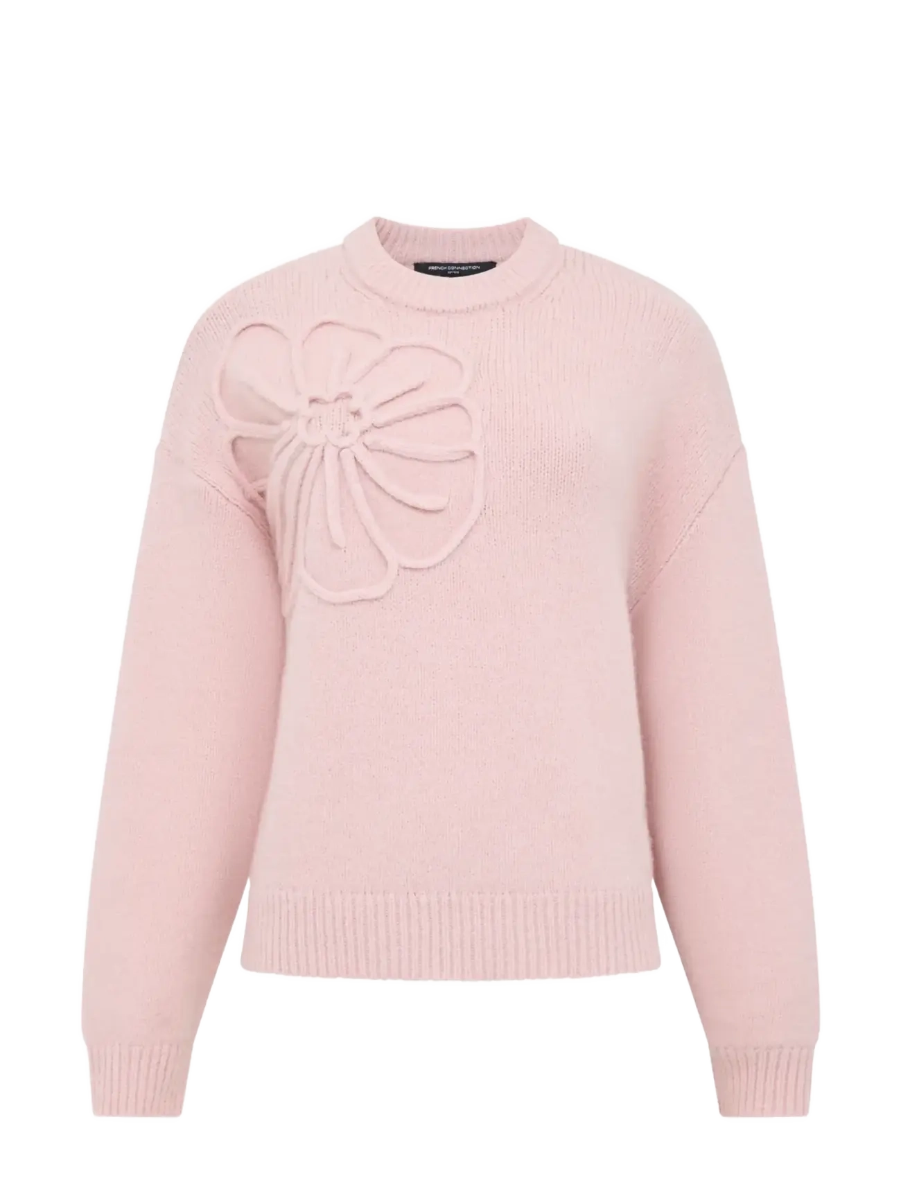 French Connection PATRICE KNIT FLORAL MOTIF JMPR - Riided - POWDER PINK / pink/rose
