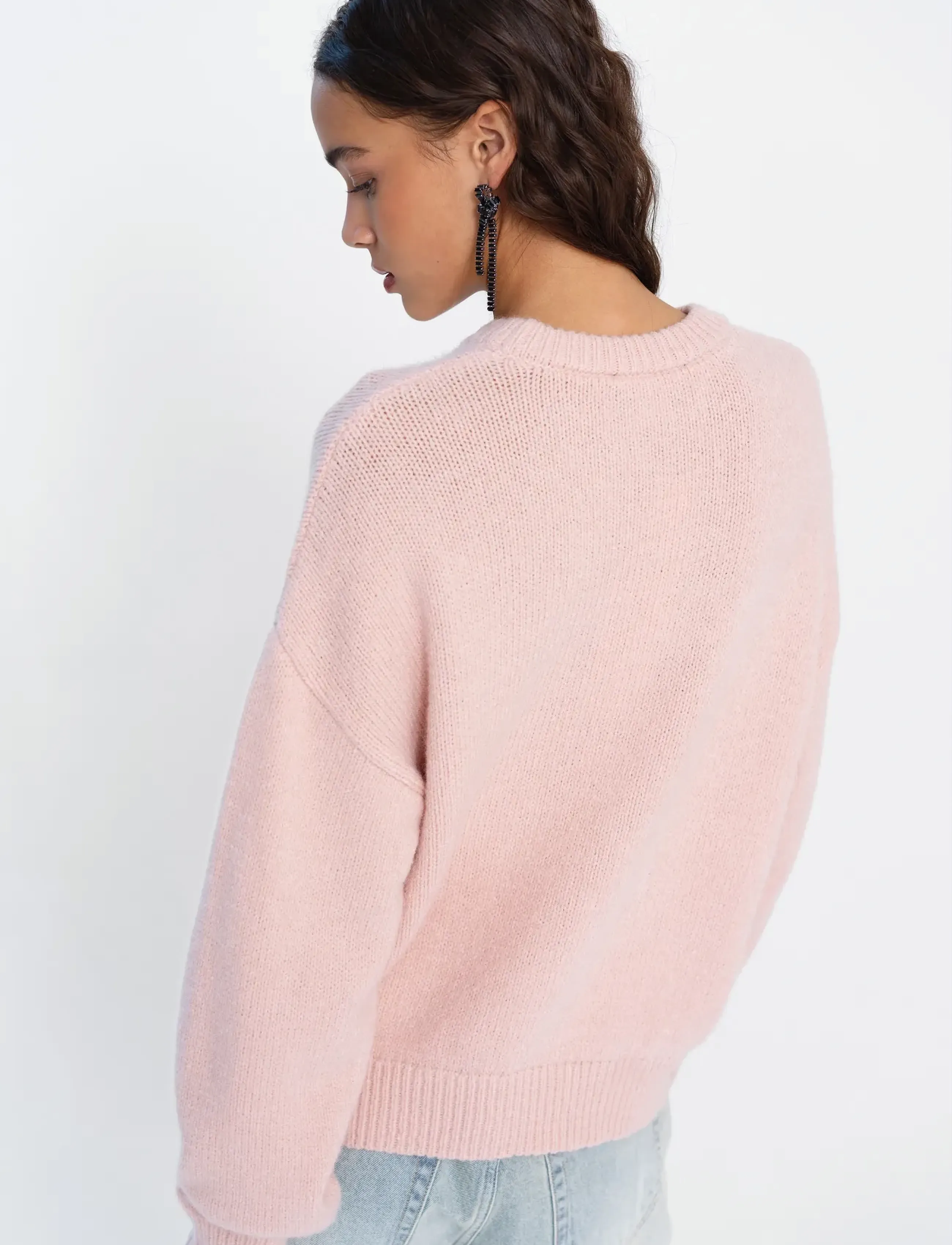 French Connection - PATRICE KNIT FLORAL MOTIF JMPR - stickade tröjor - powder pink - 3