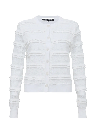 French Connection KRISTA LACE MIX CARDIGAN - French Connection - SUMMER WHITE / white