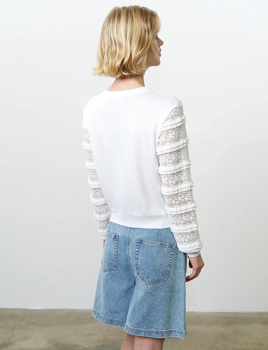 French Connection - KRISTA LACE MIX CARDIGAN - cardigans - summer white - 4