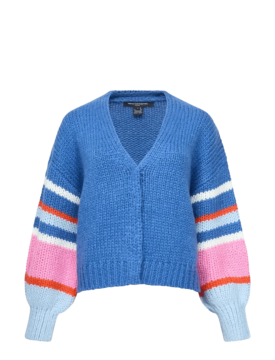 French Connection - MONROE COLOURED SLV CARDIGAN - koftor - azure blue multi - 1