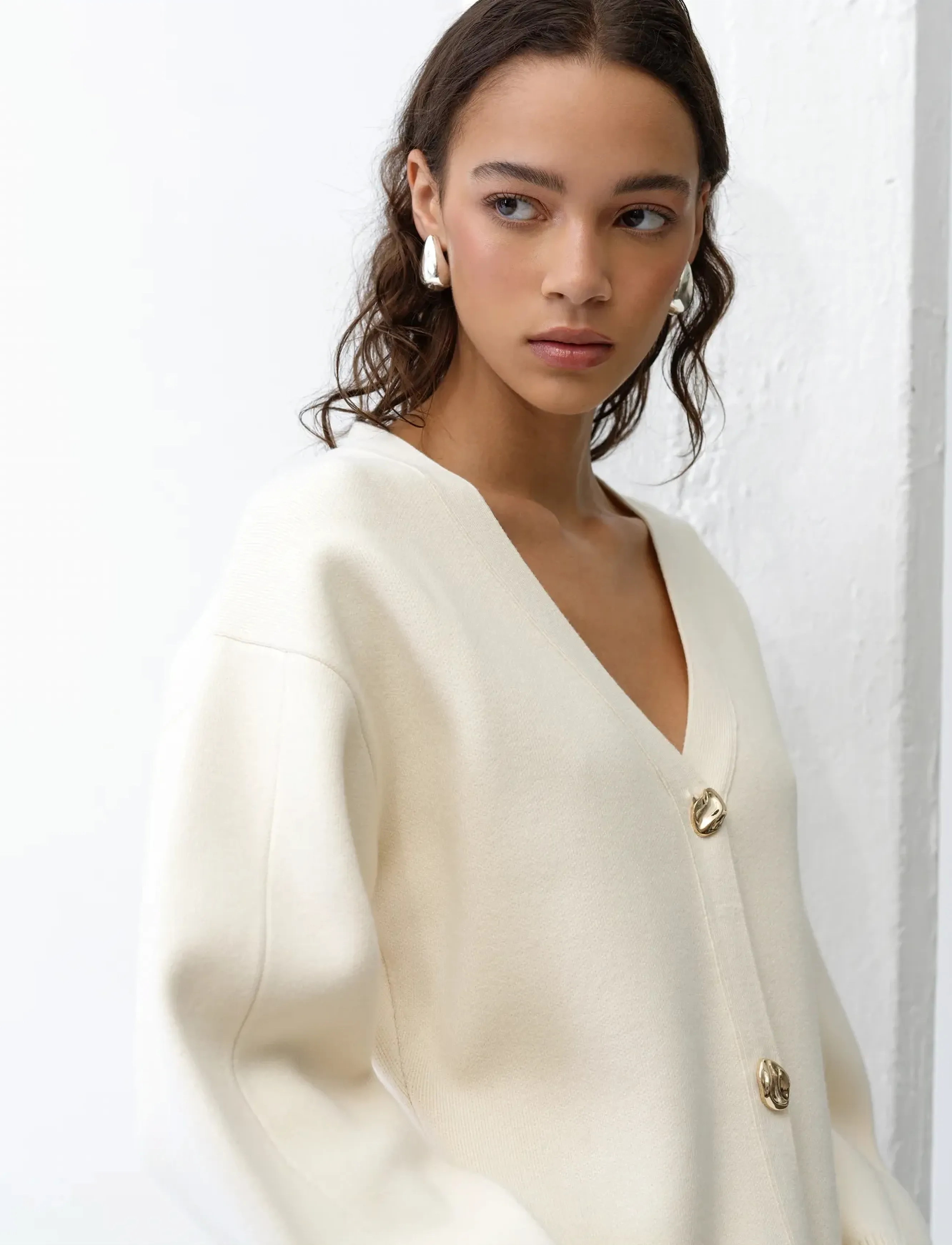 French Connection - MISSY KNIT CINCHED WAIST CARDI - strickjacken - porcelain cream - 2