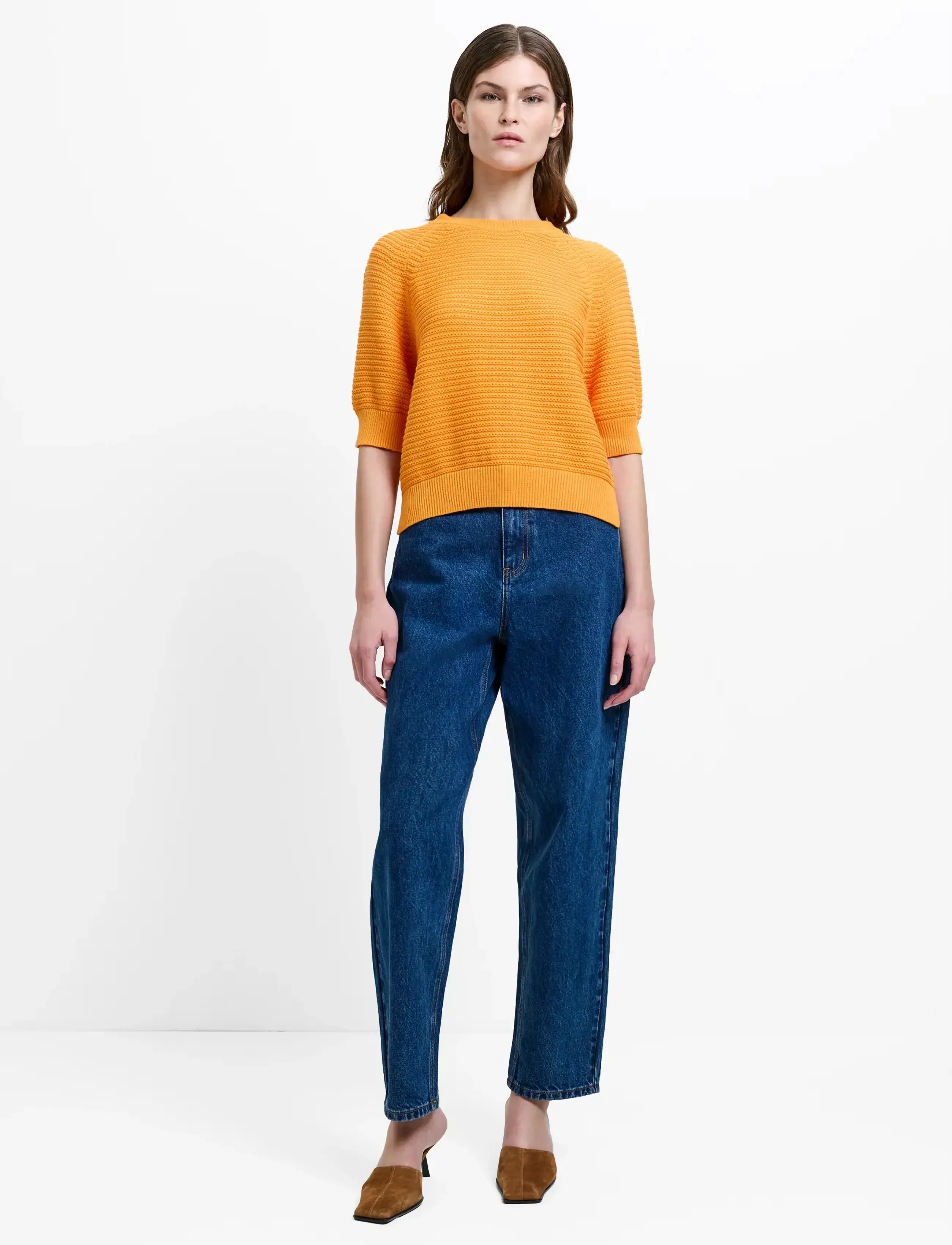 French Connection - LILY MOZART SHORT SLV JUMPER - sviitrid - apricot orange - 3
