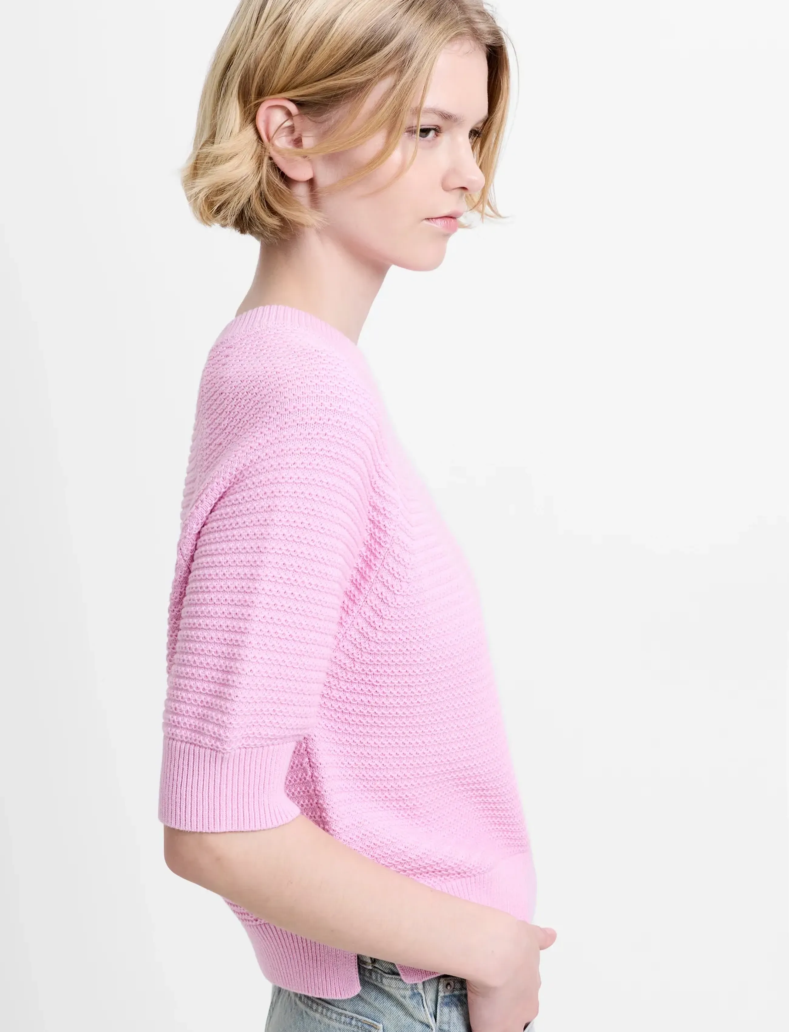French Connection - LILY MOZART SHORT SLV JUMPER - striktrøjer - light french pink - 2
