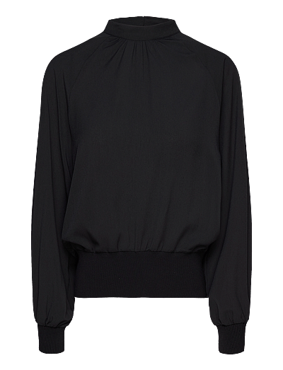 French Connection KRISTA KNIT L/S STAND NK TOP - French Connection - BLACKOUT / black