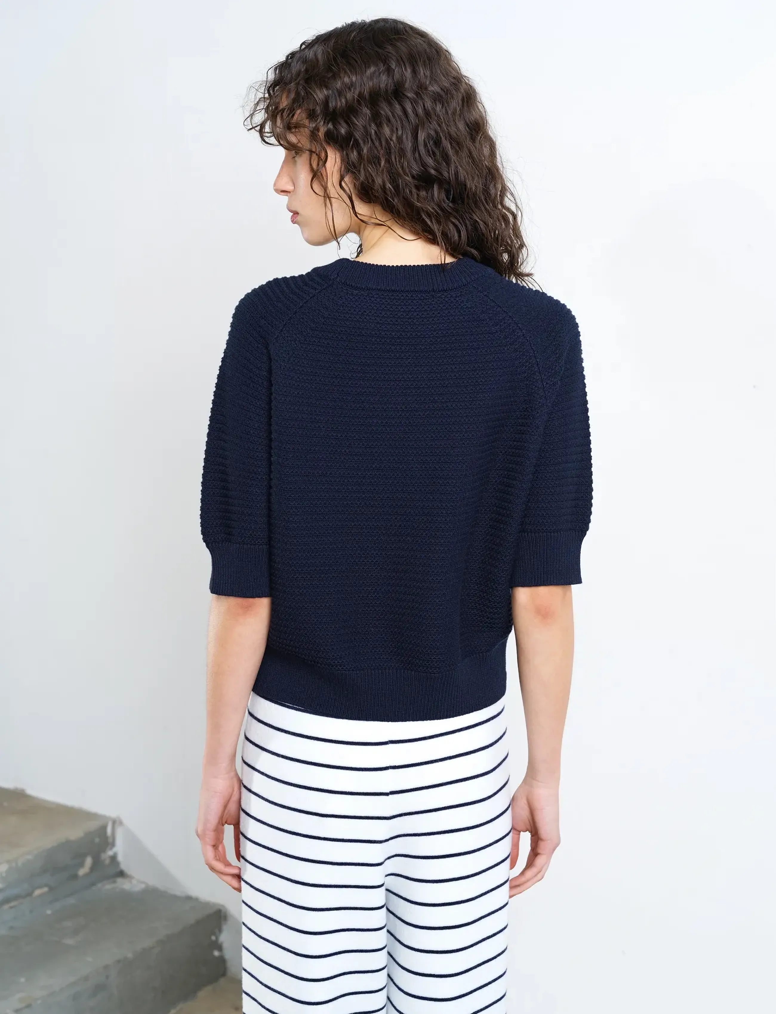 French Connection - LILY MOZART SS HIGH NECK KNIT - sviitrid - new navy - 4
