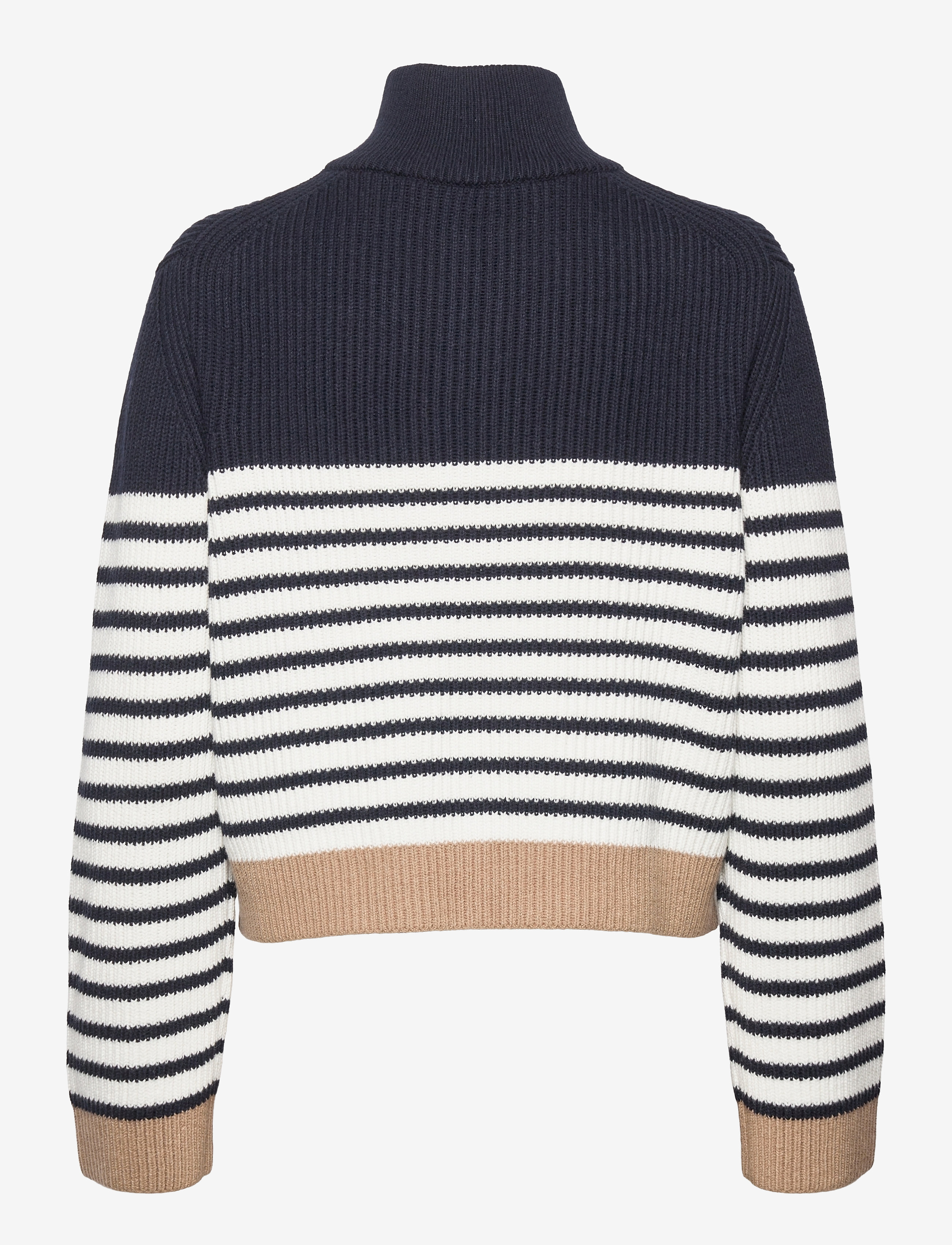 French Connection - KAI HALF ZIP JUMPER - white/blue/camel - 2