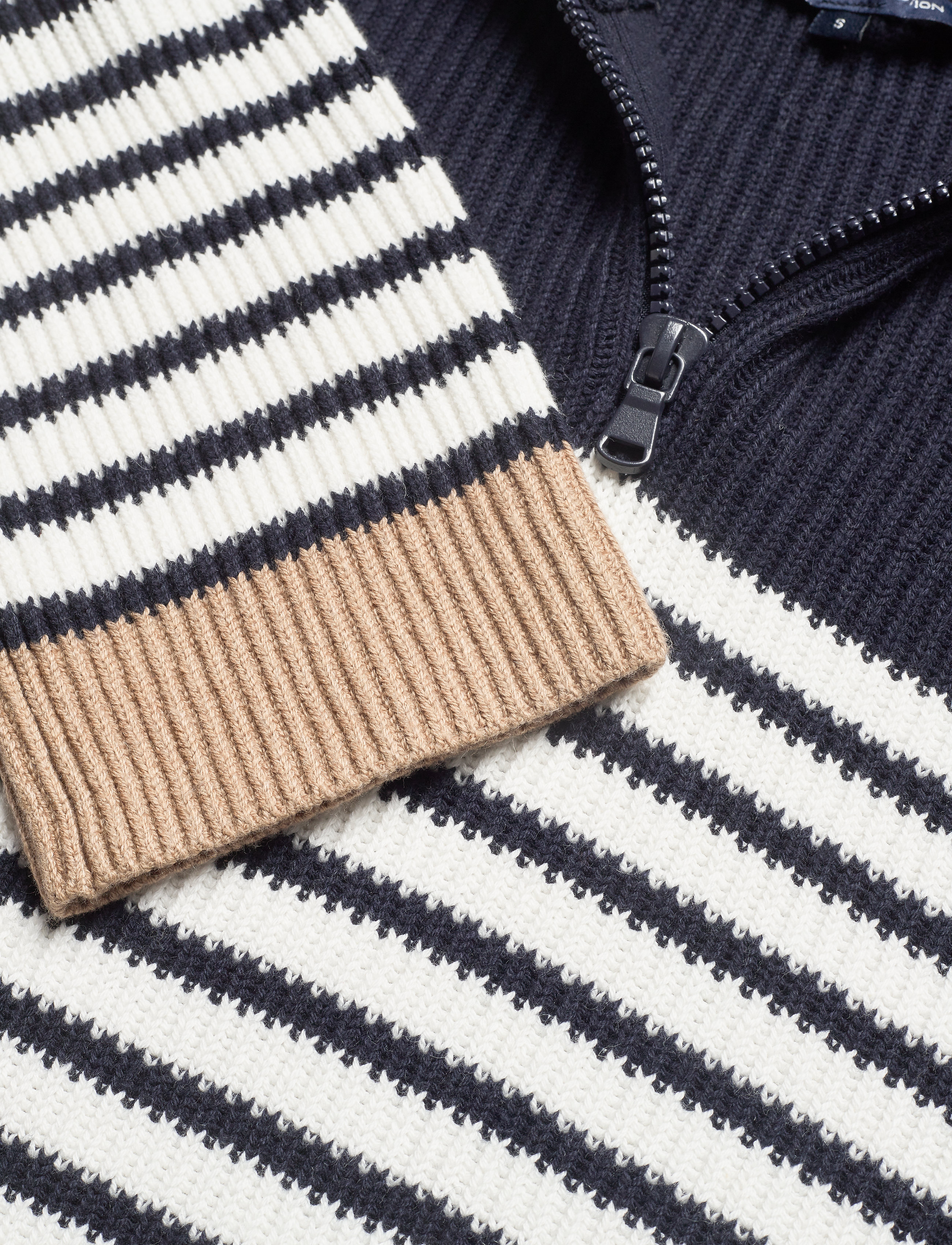 French Connection - KAI HALF ZIP JUMPER - white/blue/camel - 5