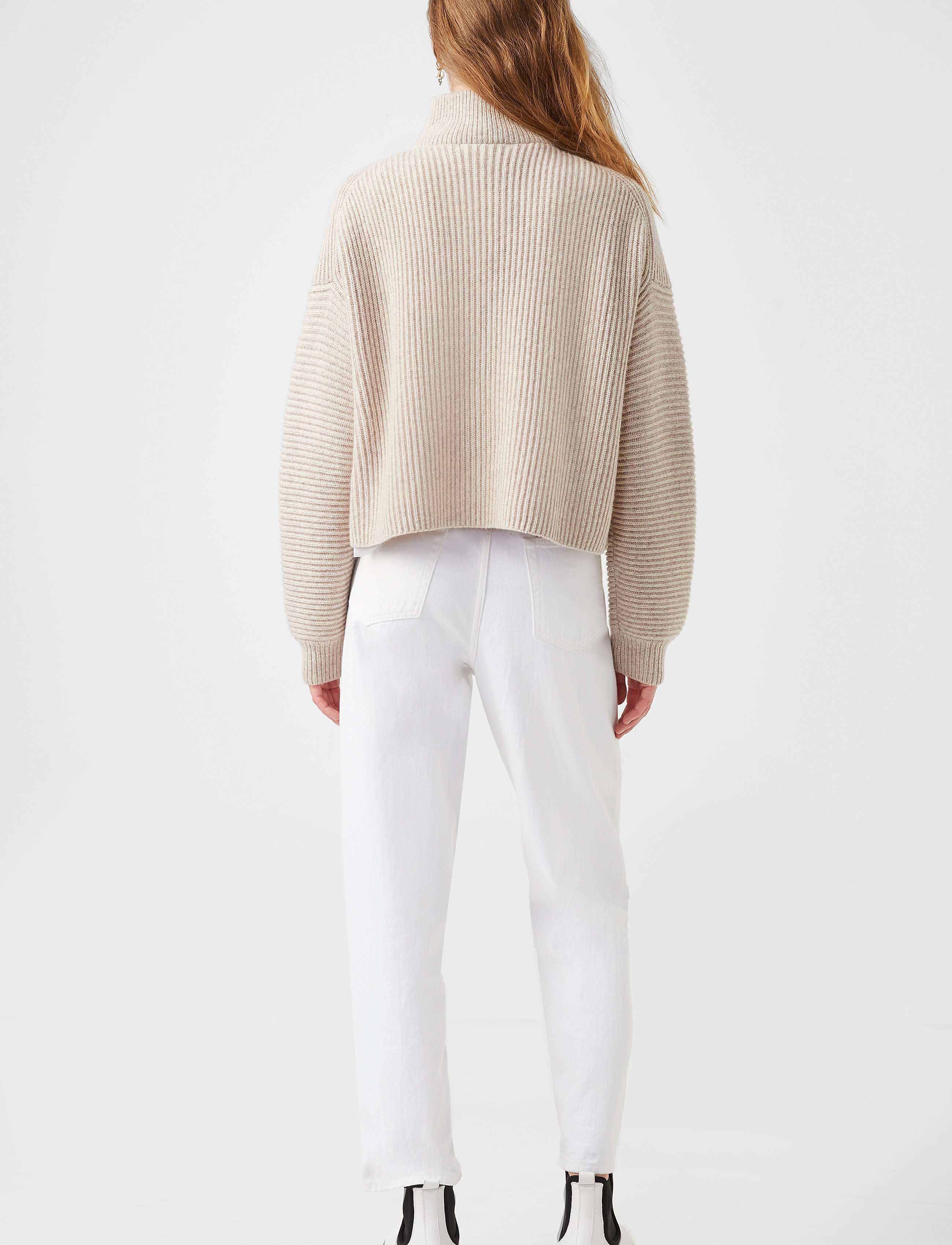 French Connection - LANA KNITS HALF ZIP JUMPER - oatmeal mel - 4