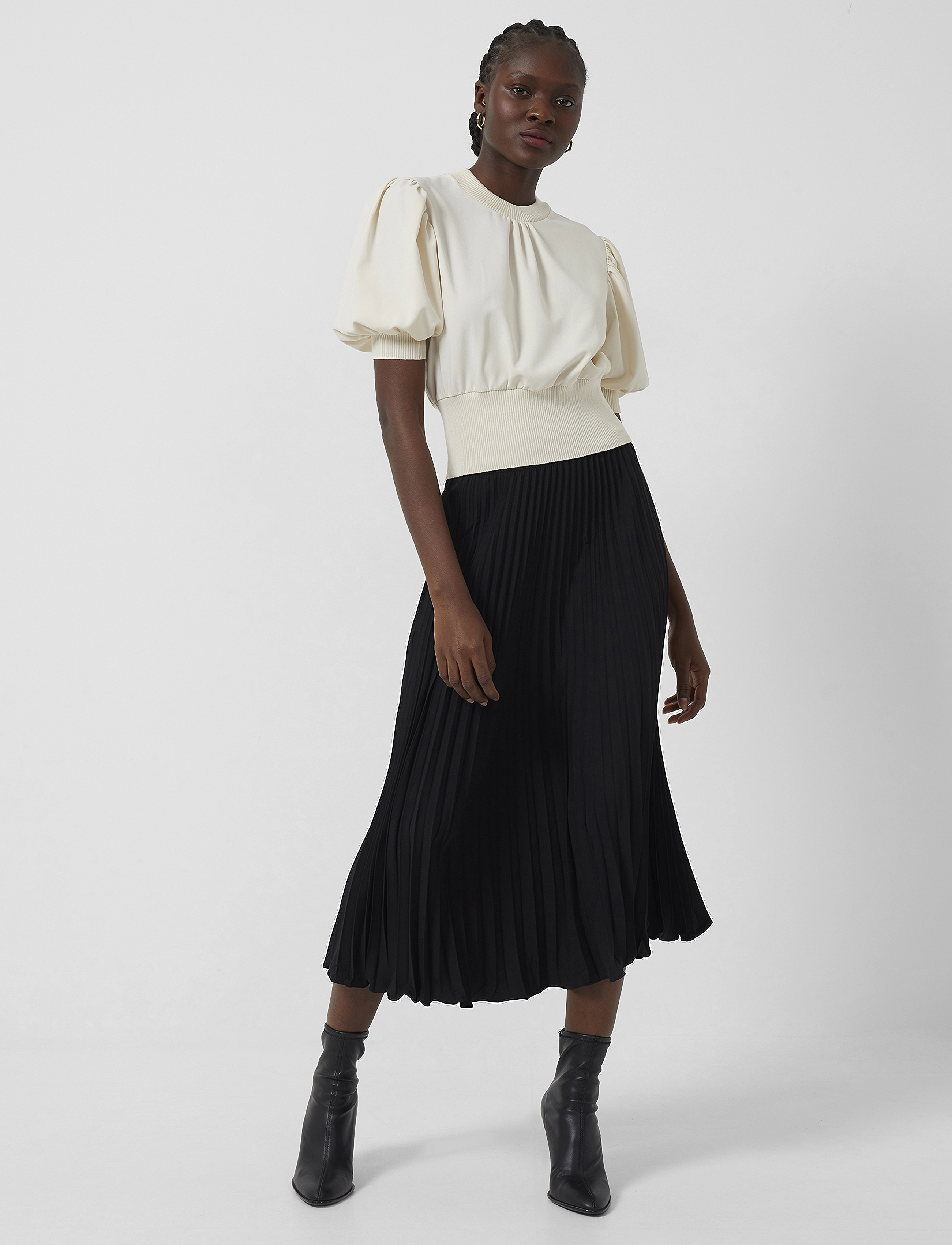 French Connection - JENNA MIX KNIT TOP - classic cream - 3