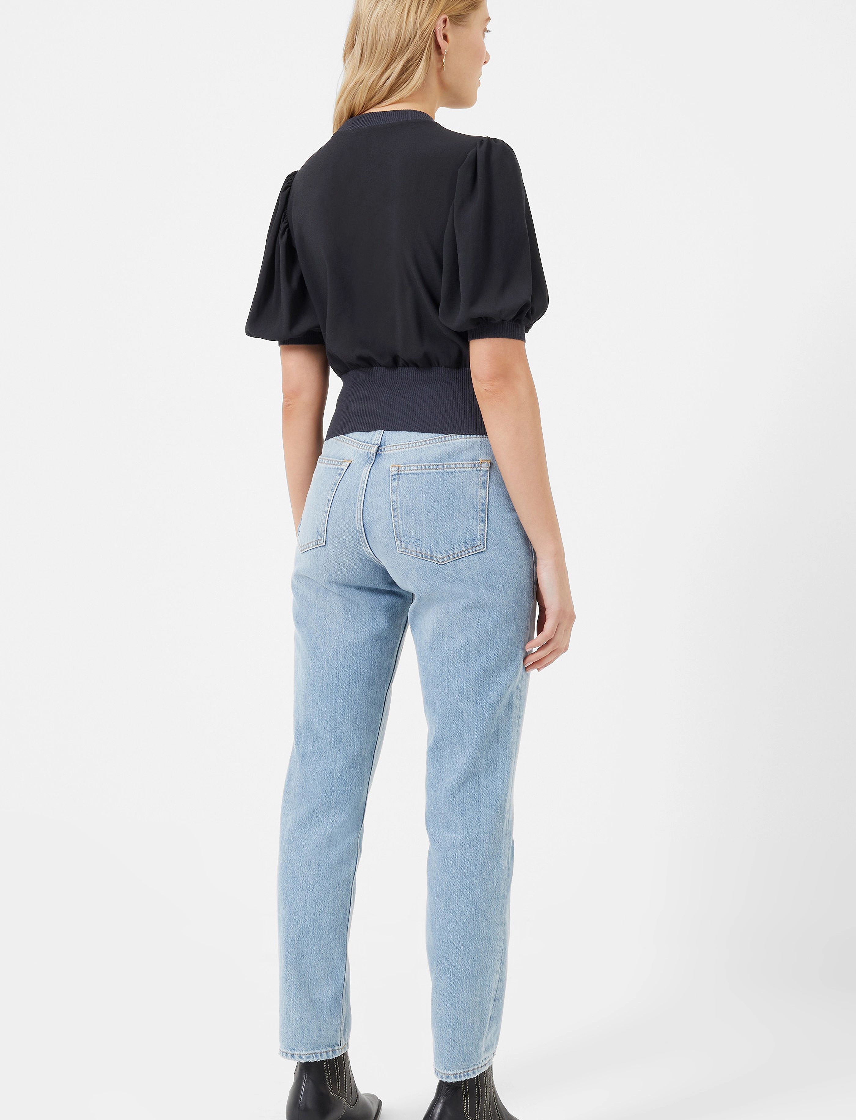 French Connection - JENNA MIX KNIT TOP - moonless night - 4