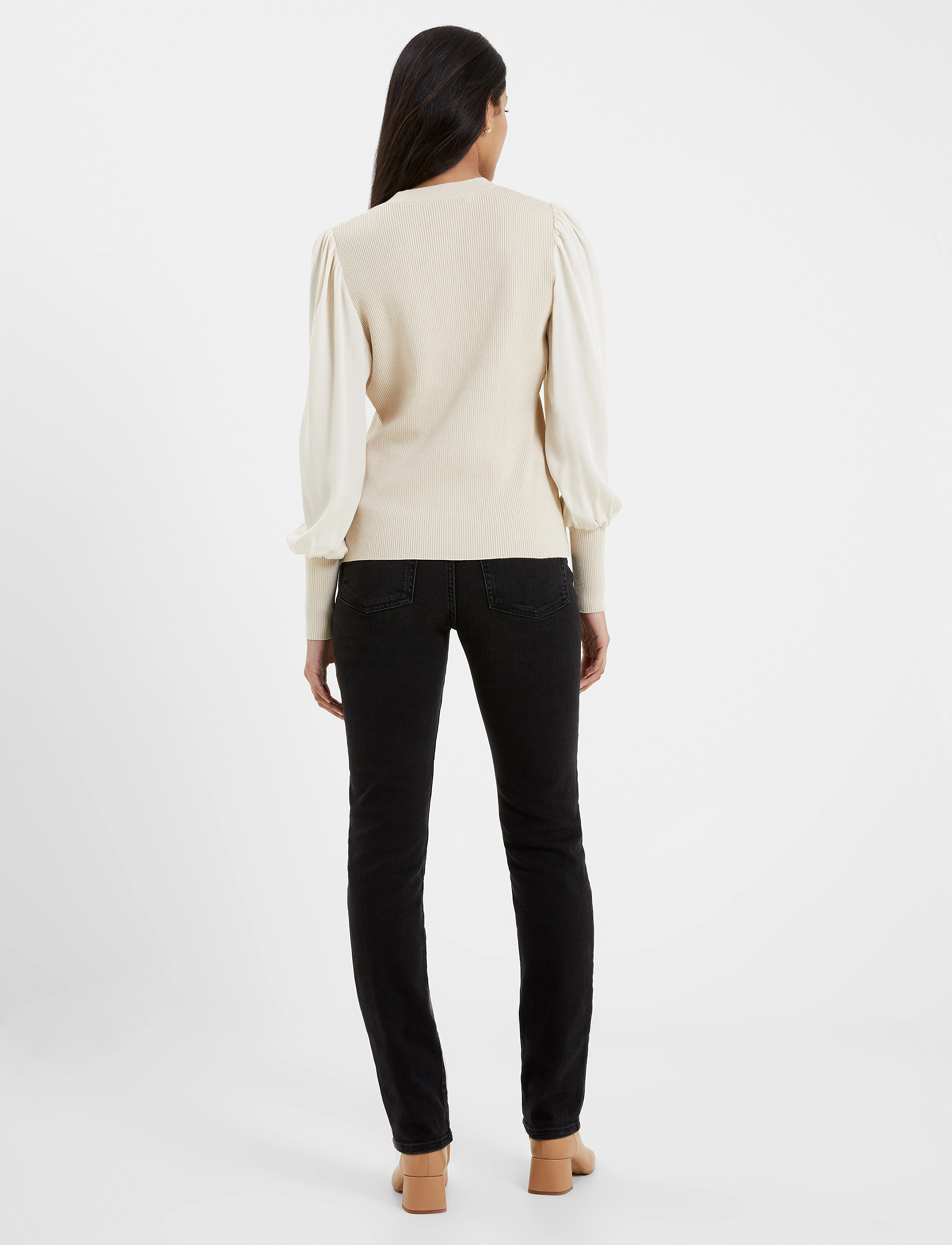 French Connection - KRISTA MIX L/S CARDIGAN - classic cream - 3