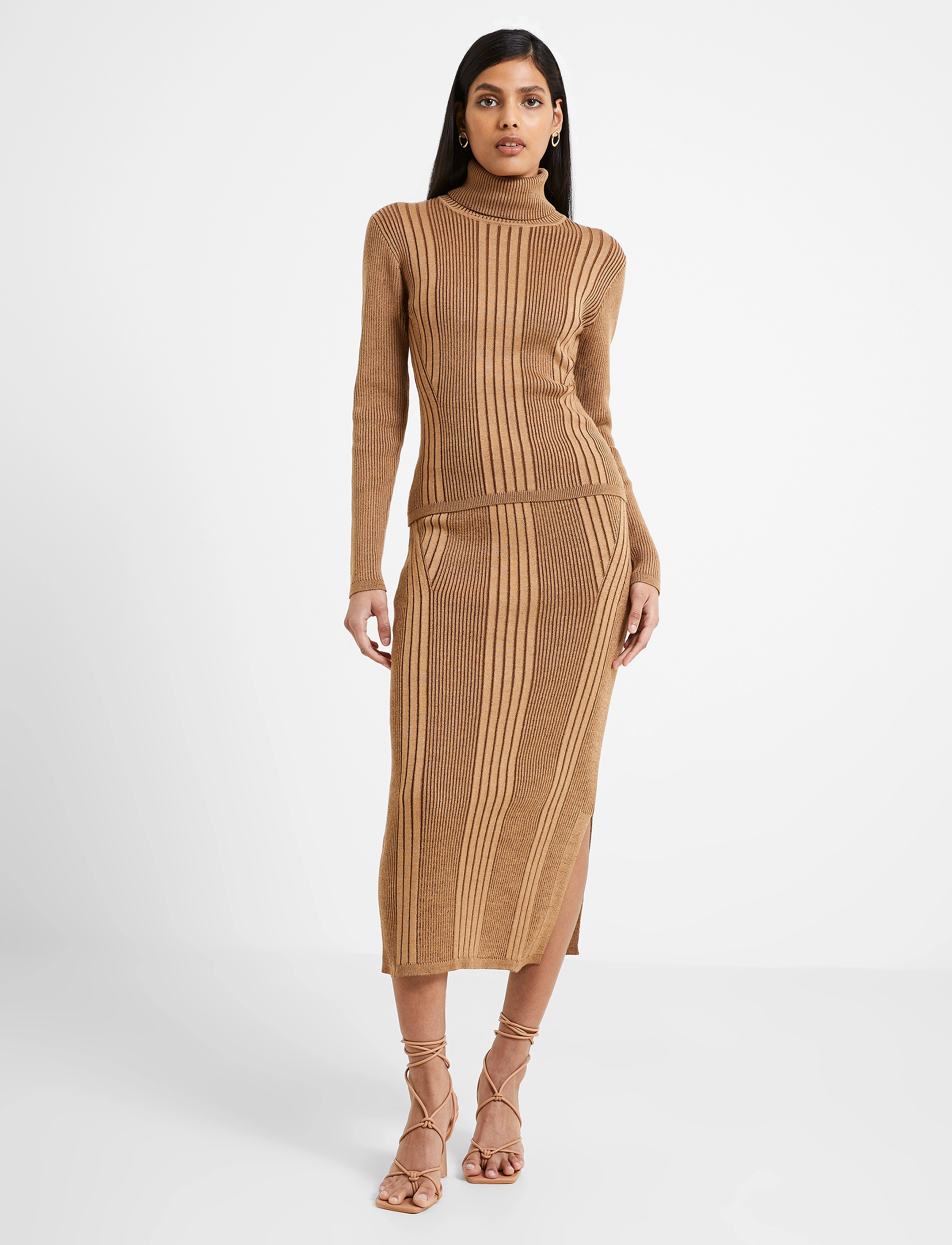 French Connection - MARI ROLL NK JUMPER - tobacco brown multi - 2