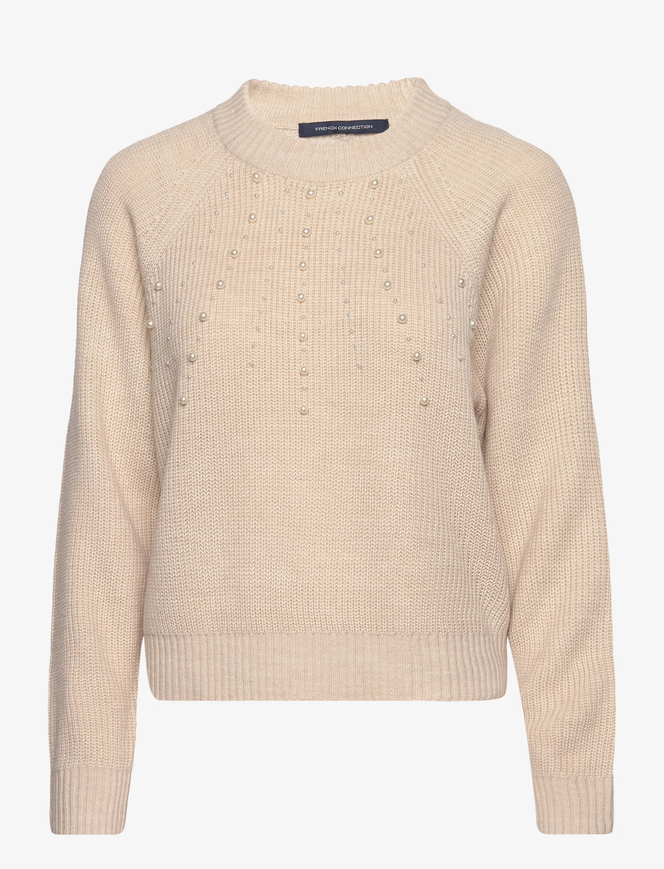 French Connection - JOLEE PEARL LONG SLEEVE CREW - jumpers - oatmeal mel - 0