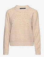 JOLEE PEARL LONG SLEEVE CREW - OATMEAL MEL