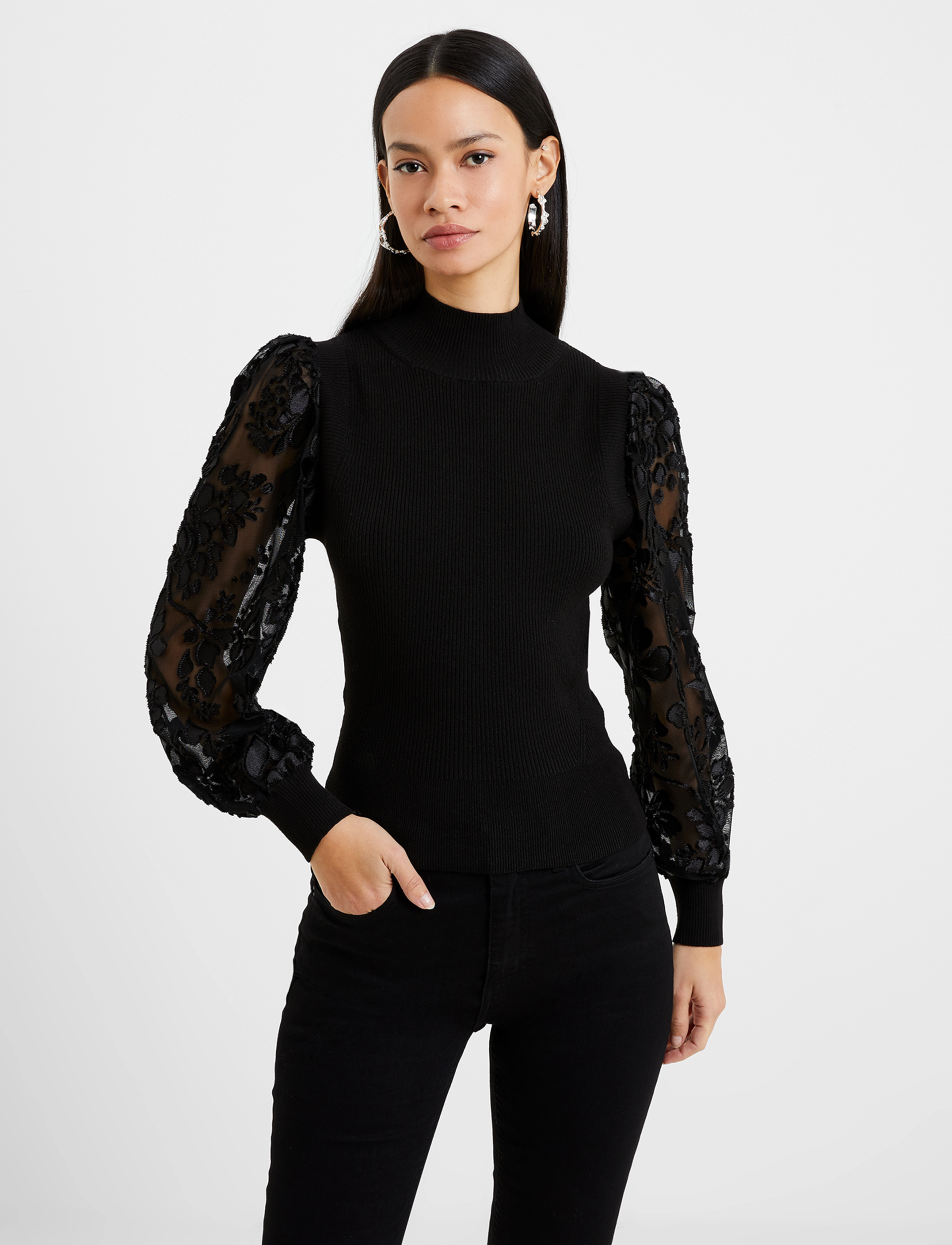French Connection - ONNIE KRISTA BURNOUT LS JUMPER - blackout - 2