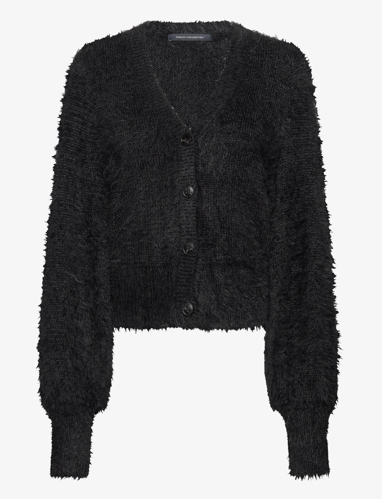 French Connection - MEENA FLUFFY LS CARDIGAN - kardiganid - blackout - 0