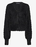 MEENA FLUFFY LS CARDIGAN - BLACKOUT