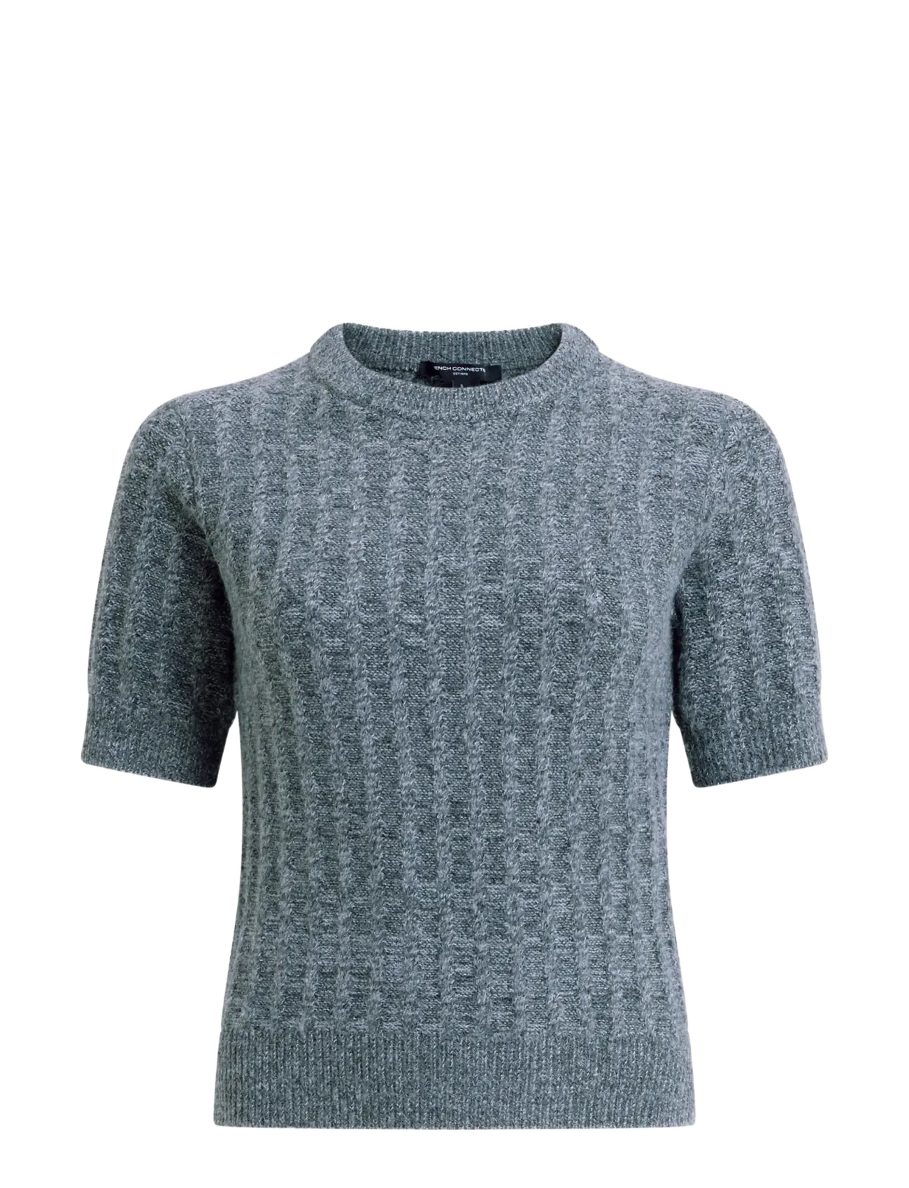 French Connection KEZIA TWIST SHORT SLEEVE JUMPER - Strik - MID GREY / grey