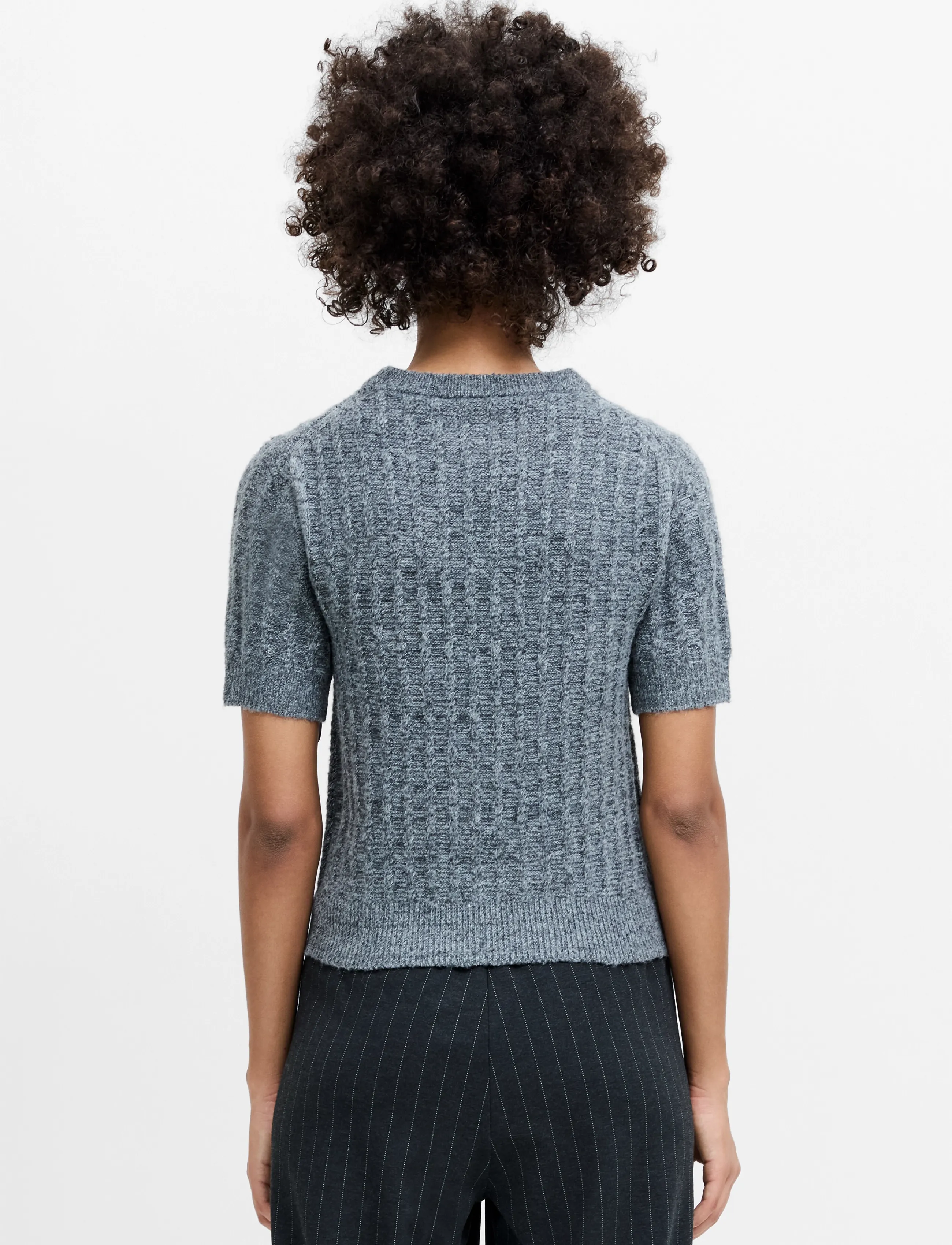 French Connection - KEZIA TWIST SHORT SLEEVE JUMPER - striktrøjer - mid grey - 3