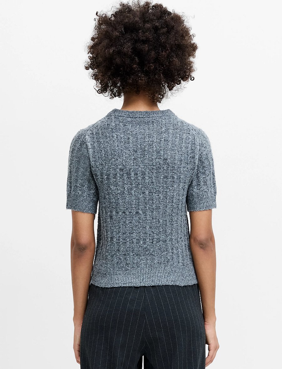 French Connection - KEZIA TWIST SHORT SLEEVE JUMPER - striktrøjer - mid grey - 3
